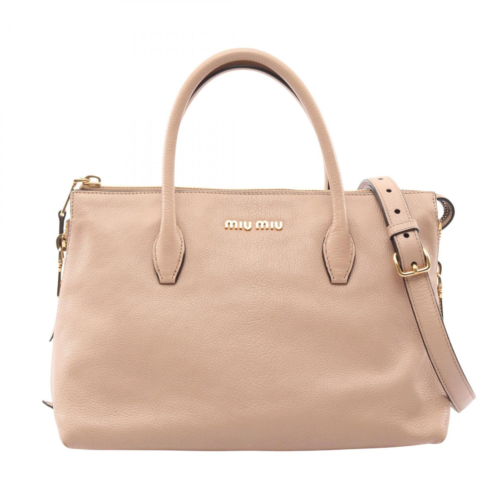 Miu Miu Beige Leather Handbag (Pre-Owned)