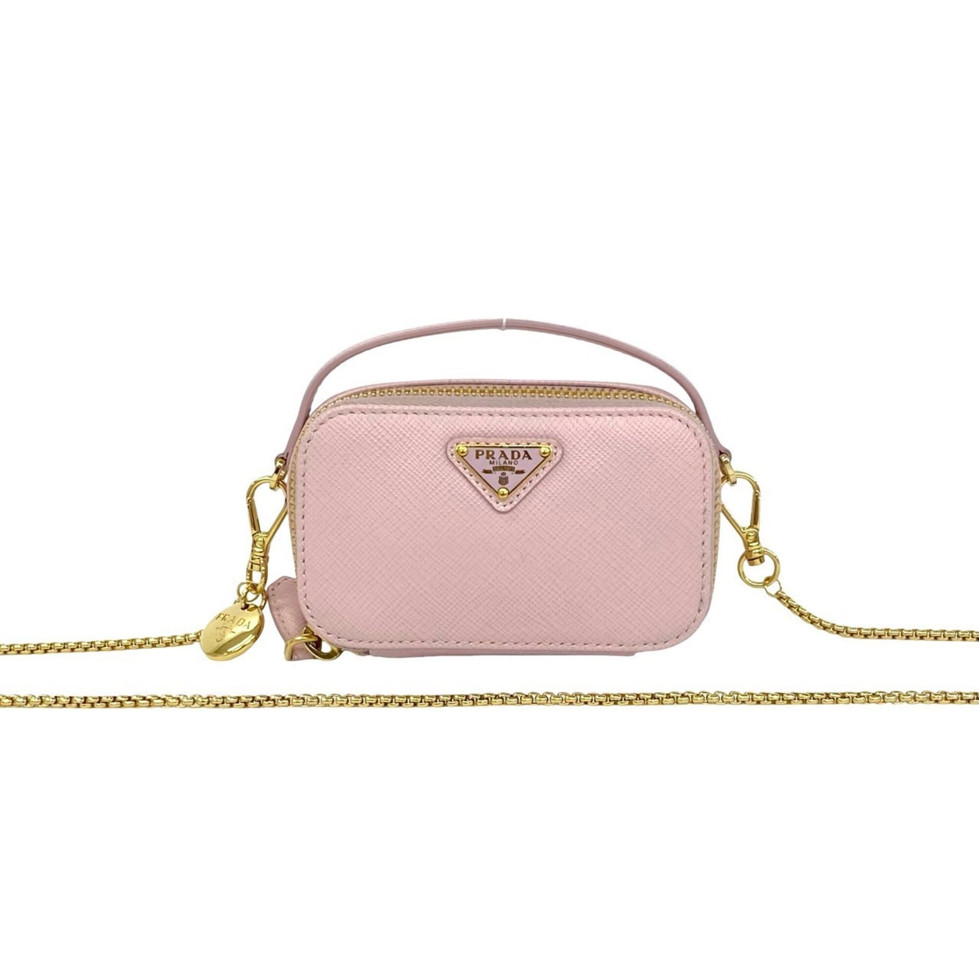 Prada Pink Leather Pochette Pouch Shoulder Bag (Pre-Owned)