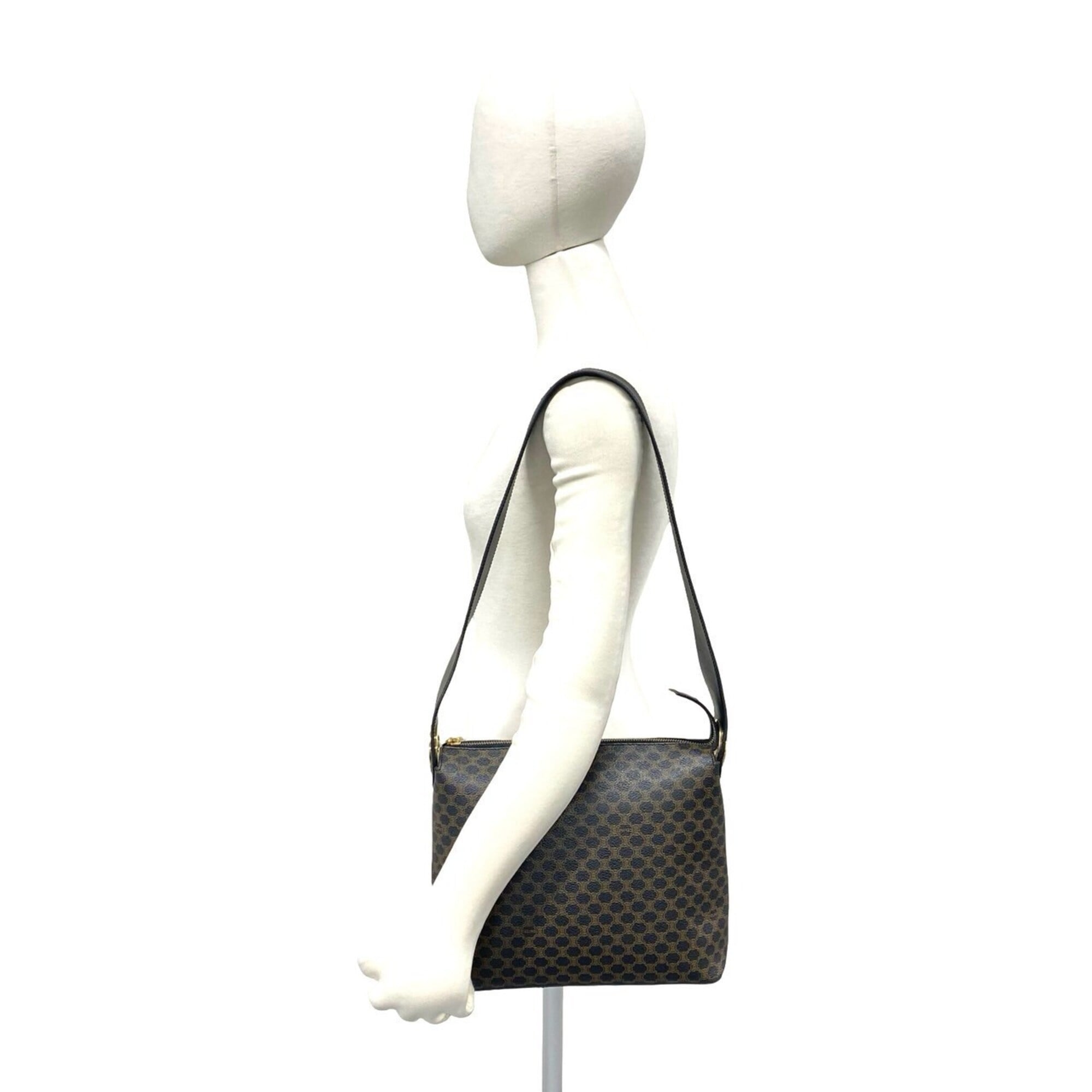 Celine Black Brown Leather Pvc Shoulder Bag (Pre-Owned)