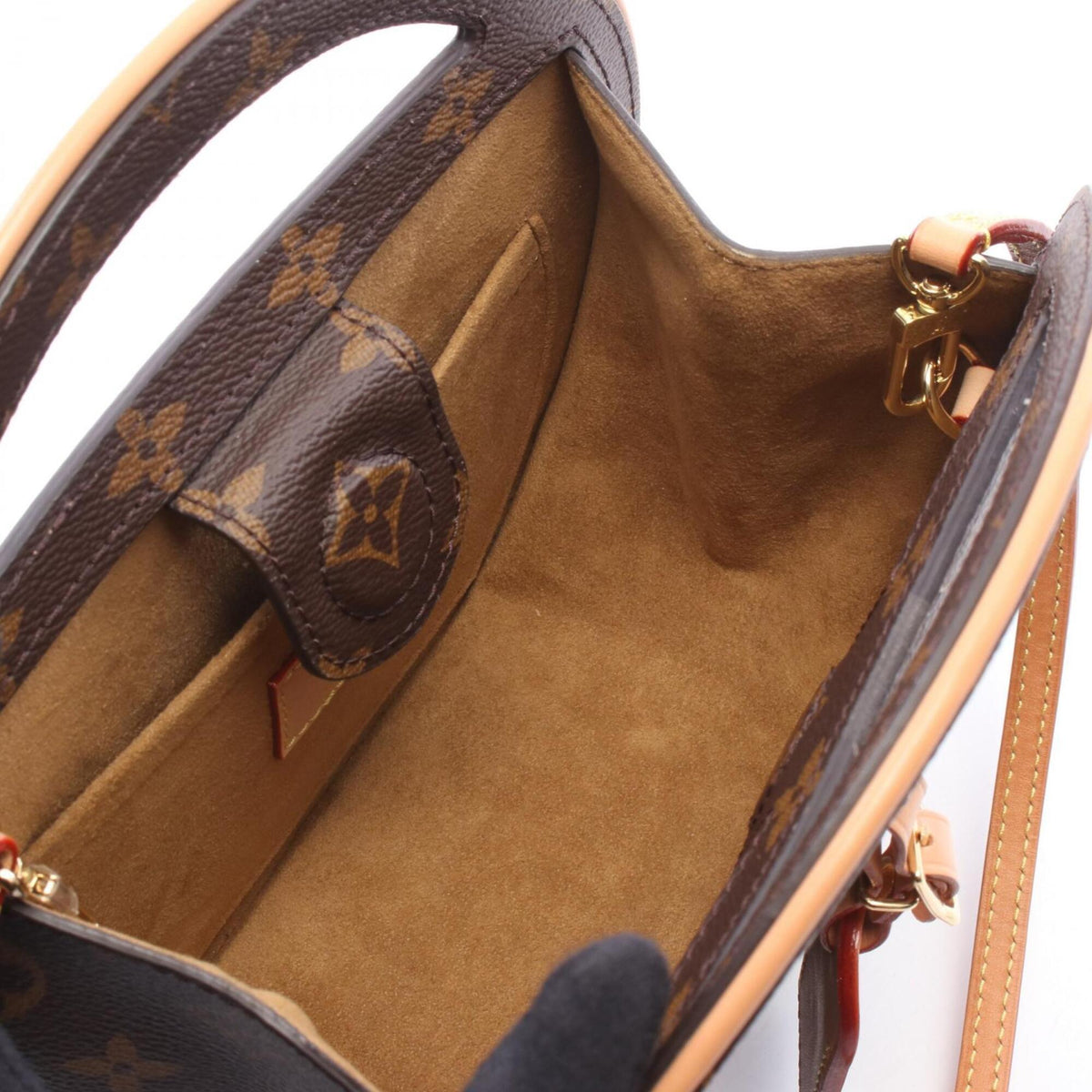 Louis Vuitton Brown Pvc Coated Canvas Leather Handbag (Pre-Owned)
