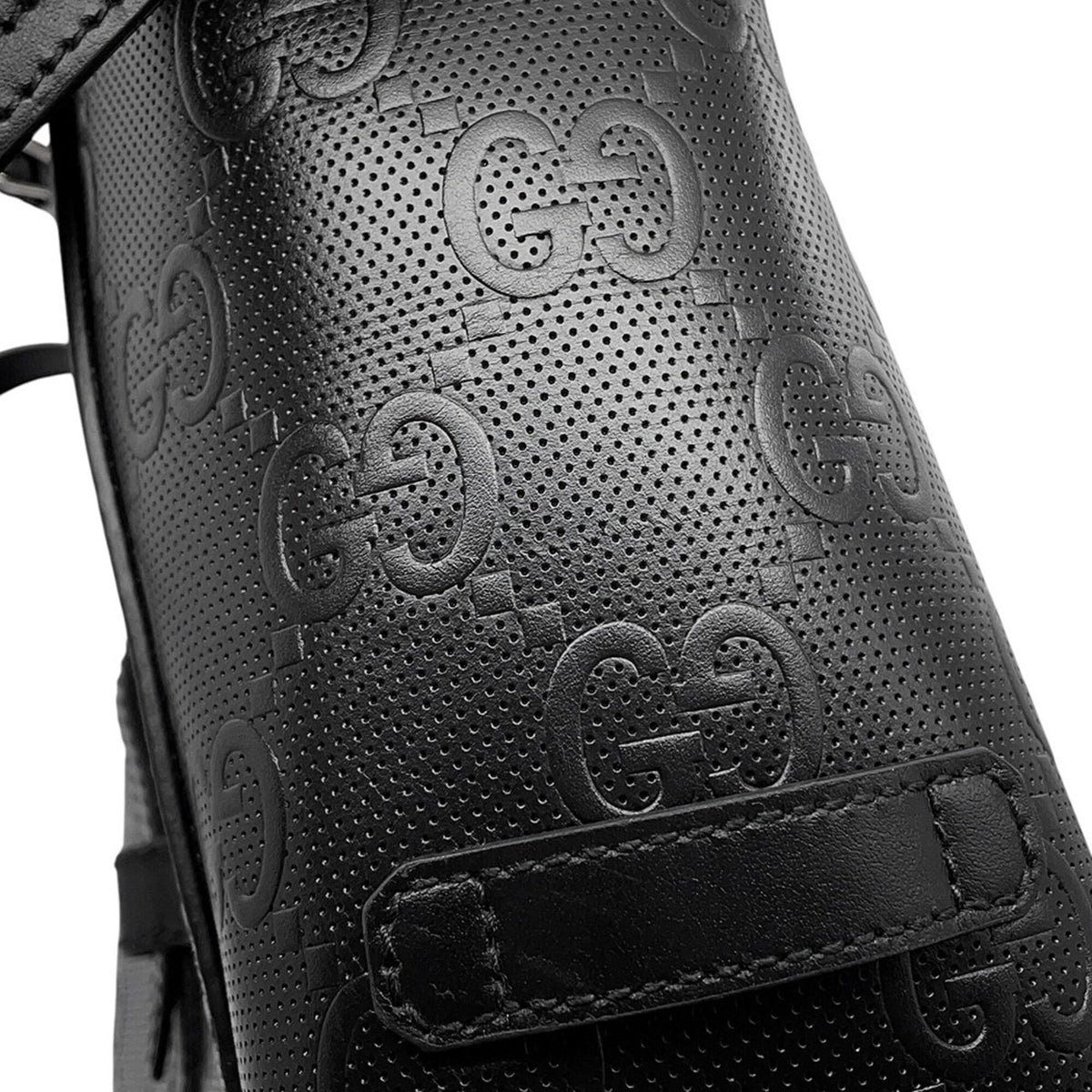 Gucci Black Leather Handbag Tote Bag (Pre-Owned)