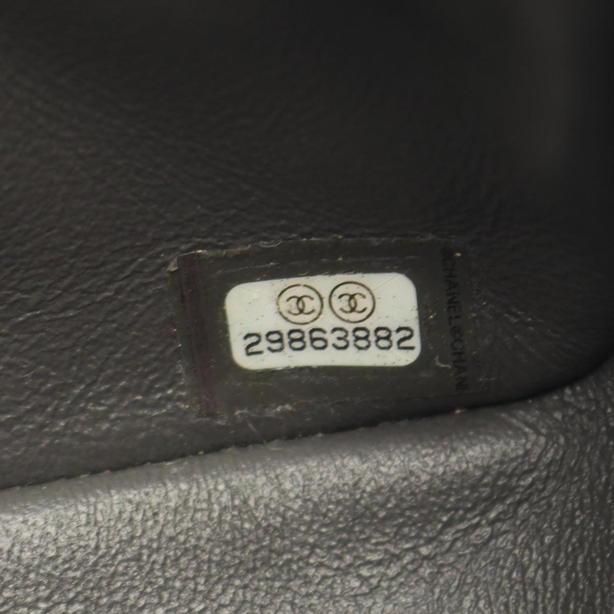 Chanel Gray Leather Handbag Shoulder Bag (Pre-Owned)