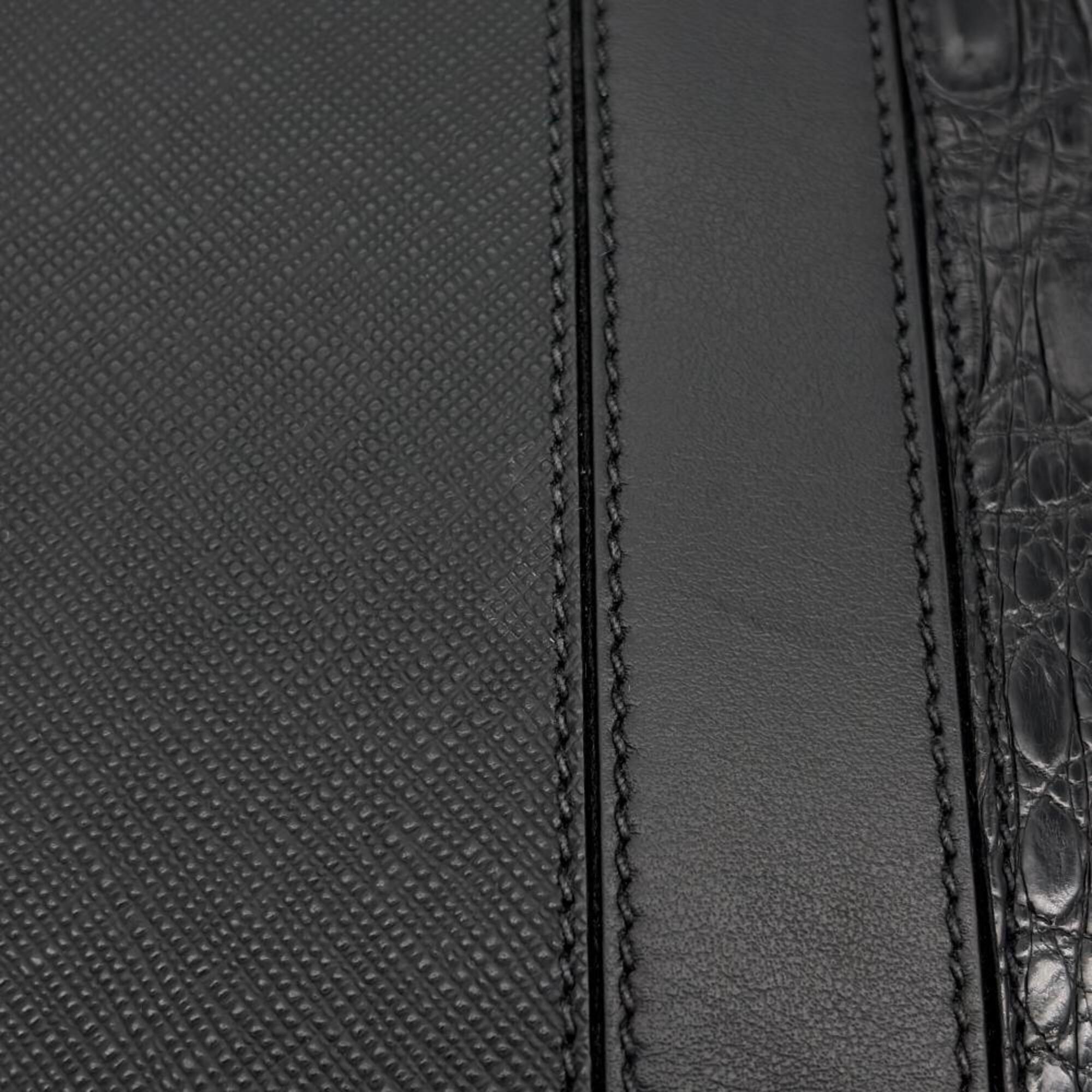 Prada Saffiano Black Saffiano Crossbody Bag Shoulder Bag (Pre-Owned)
