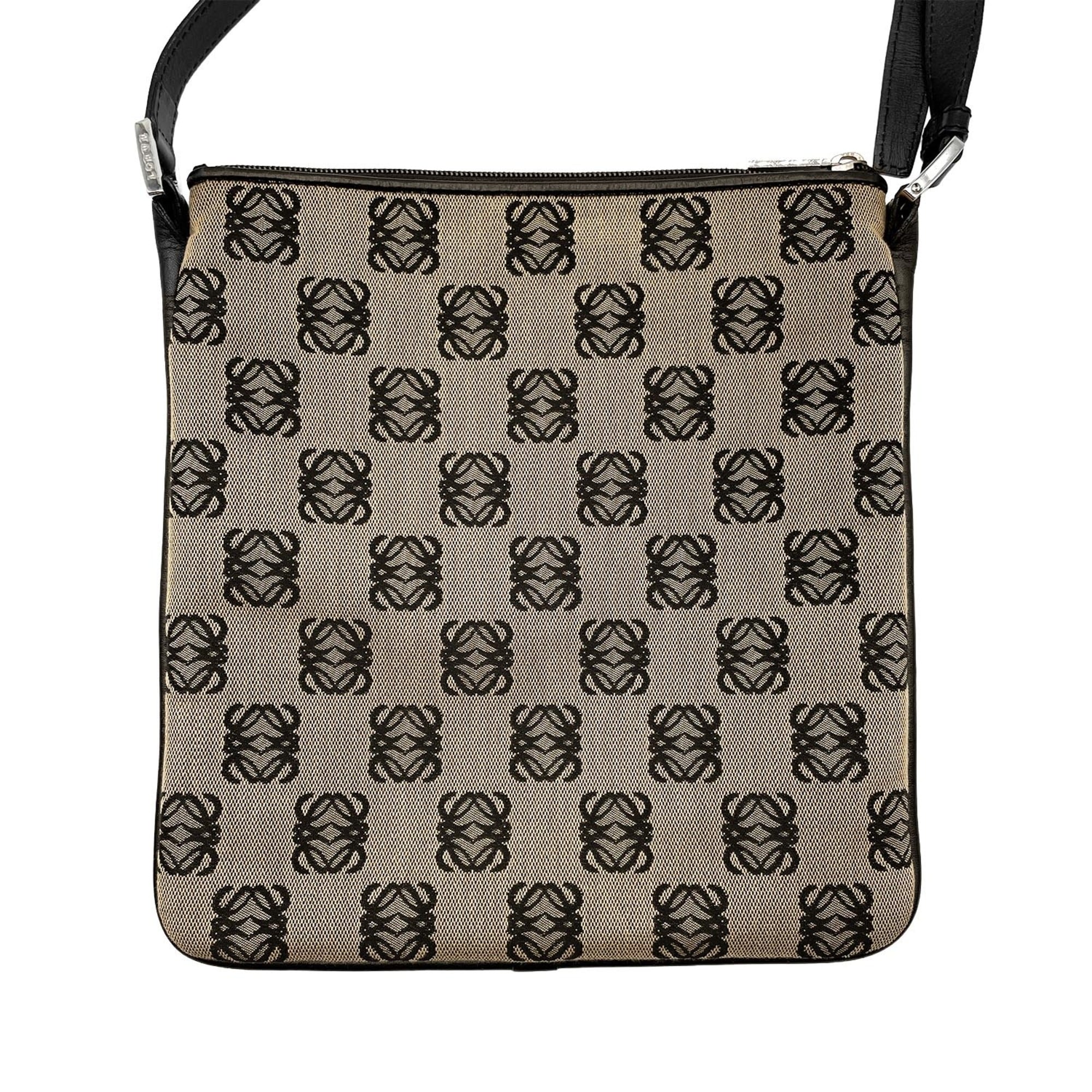 Loewe Black Brown Canvas Shoulder Bag (Pre-Owned)
