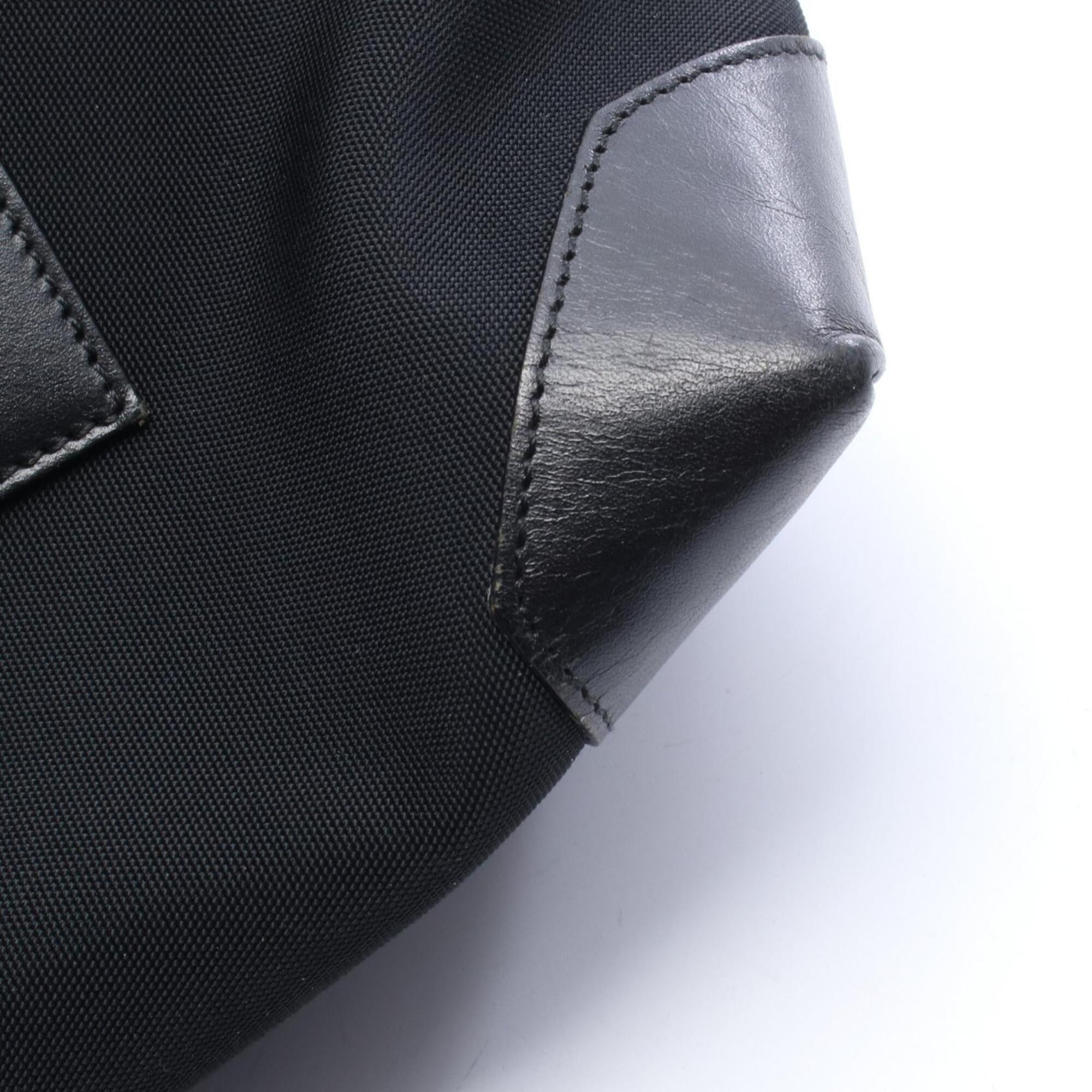 Gucci Black Canvas Leather Handbag Tote Bag (Pre-Owned)