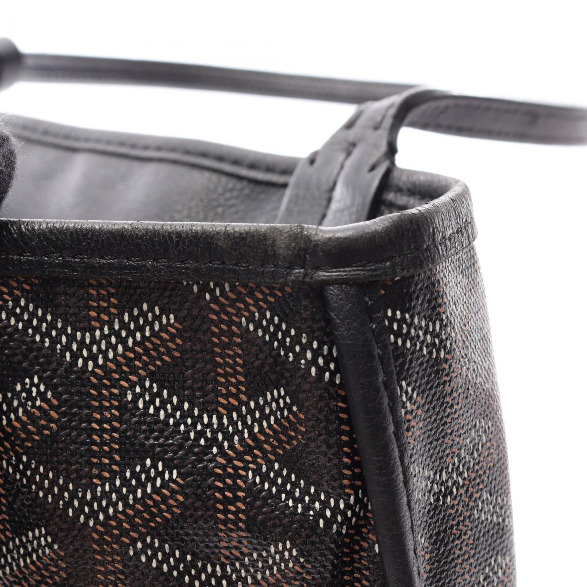 Goyard Black Brown White Coated Canvas Leather Handbag Pouch Tote Bag (Pre-Owned)