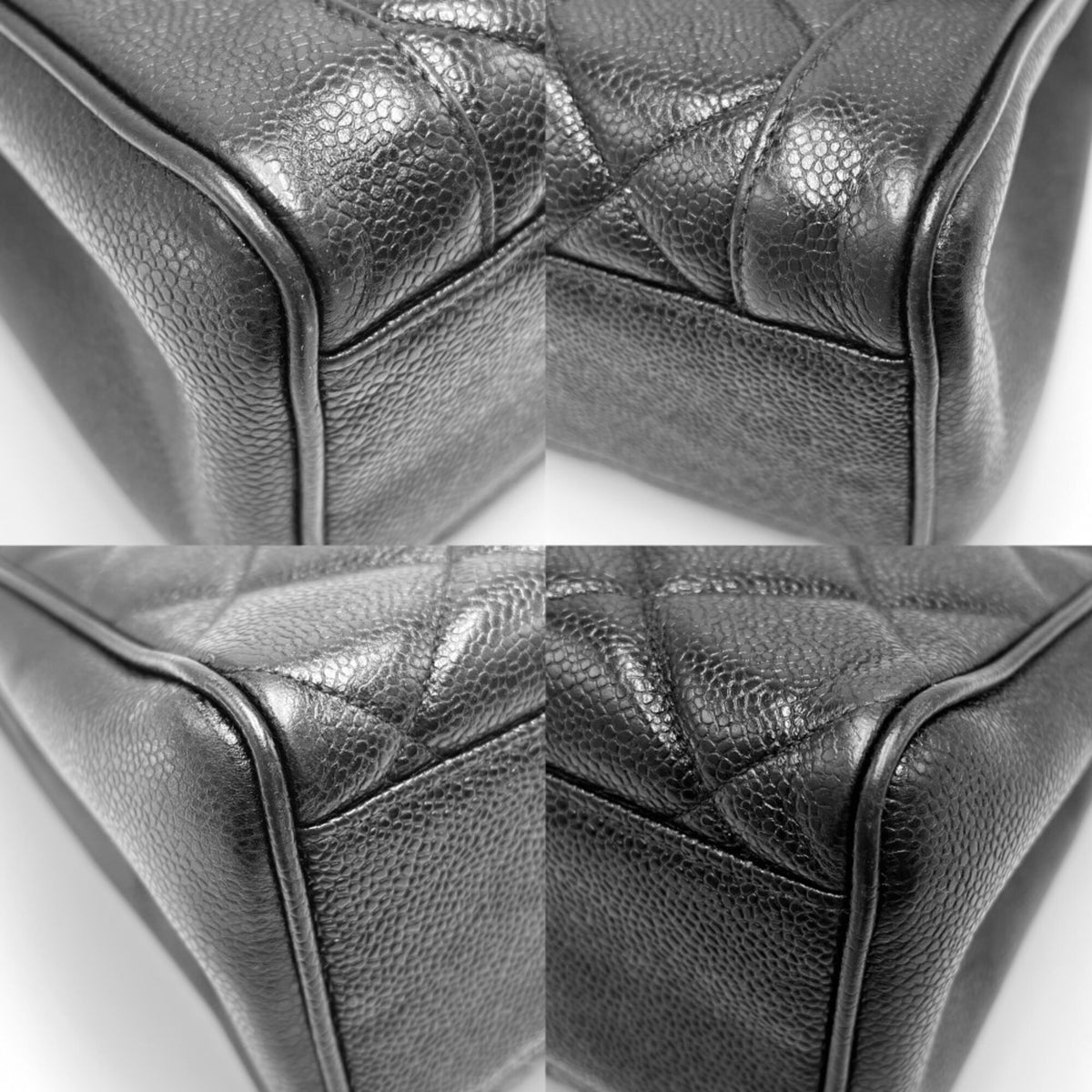 Chanel Black Grained Calfskin Handbag (Pre-Owned)