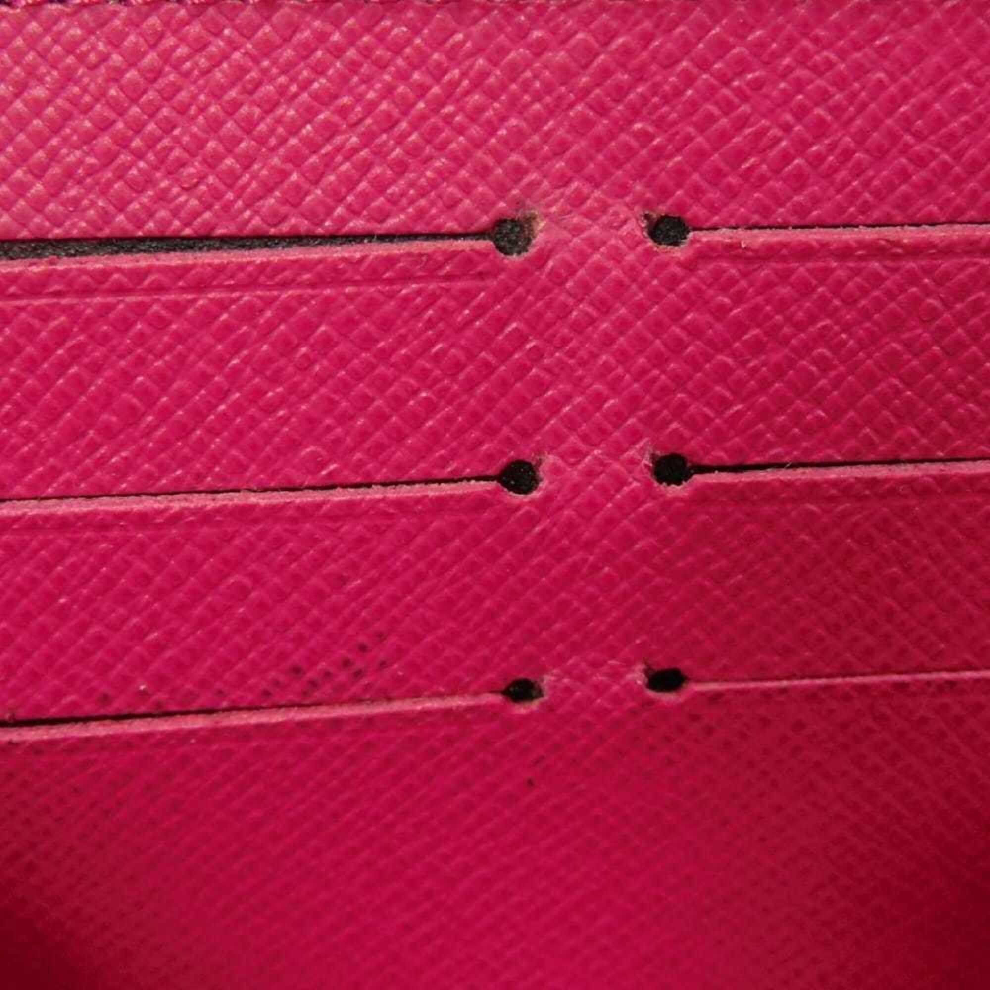 Louis Vuitton Brown Hot Pink Monogram Canvas Leather Long Wallet (Bi-Fold) (Pre-Owned)