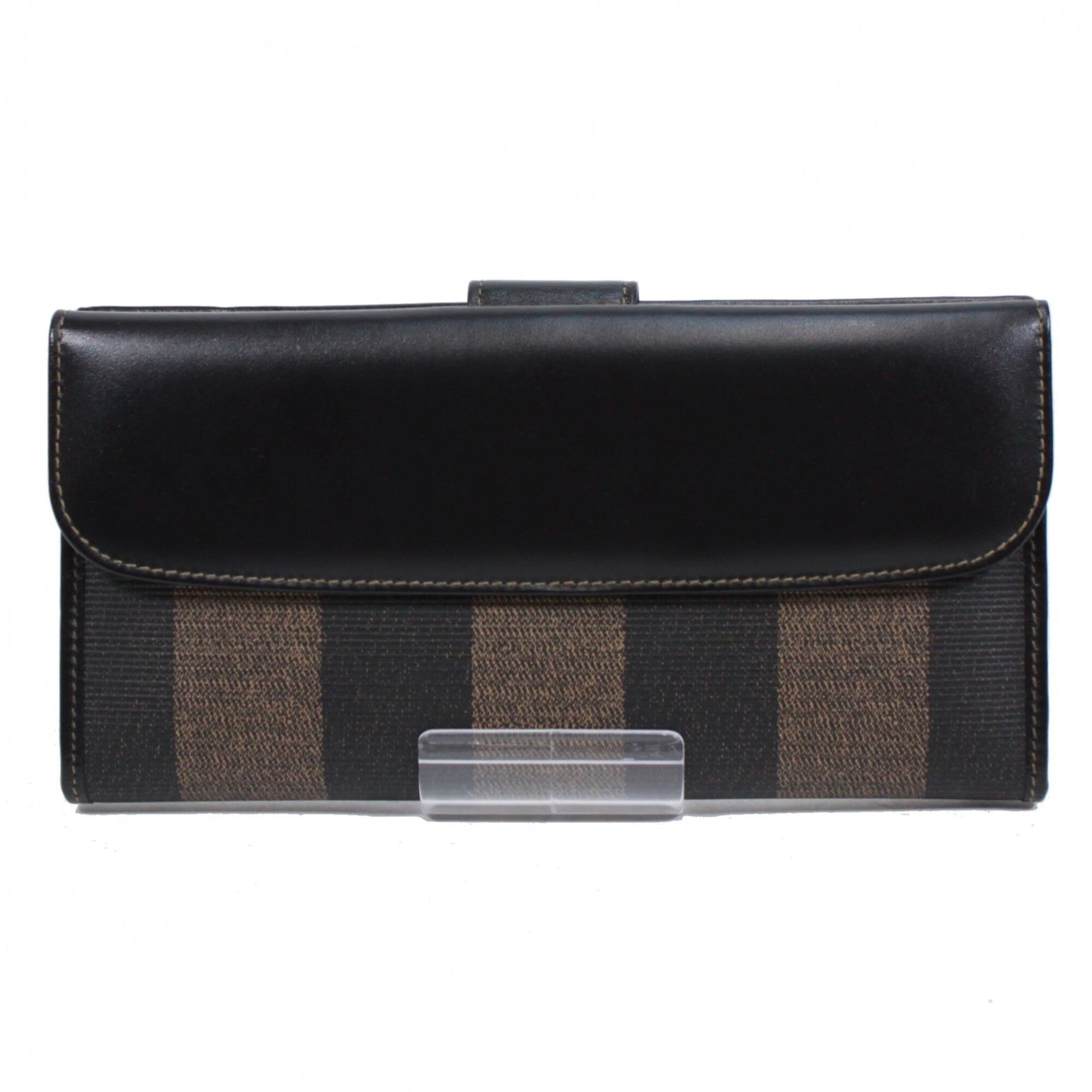 Fendi Black Khaki Pvc Leather Long Wallet (Bi-Fold) (Pre-Owned)