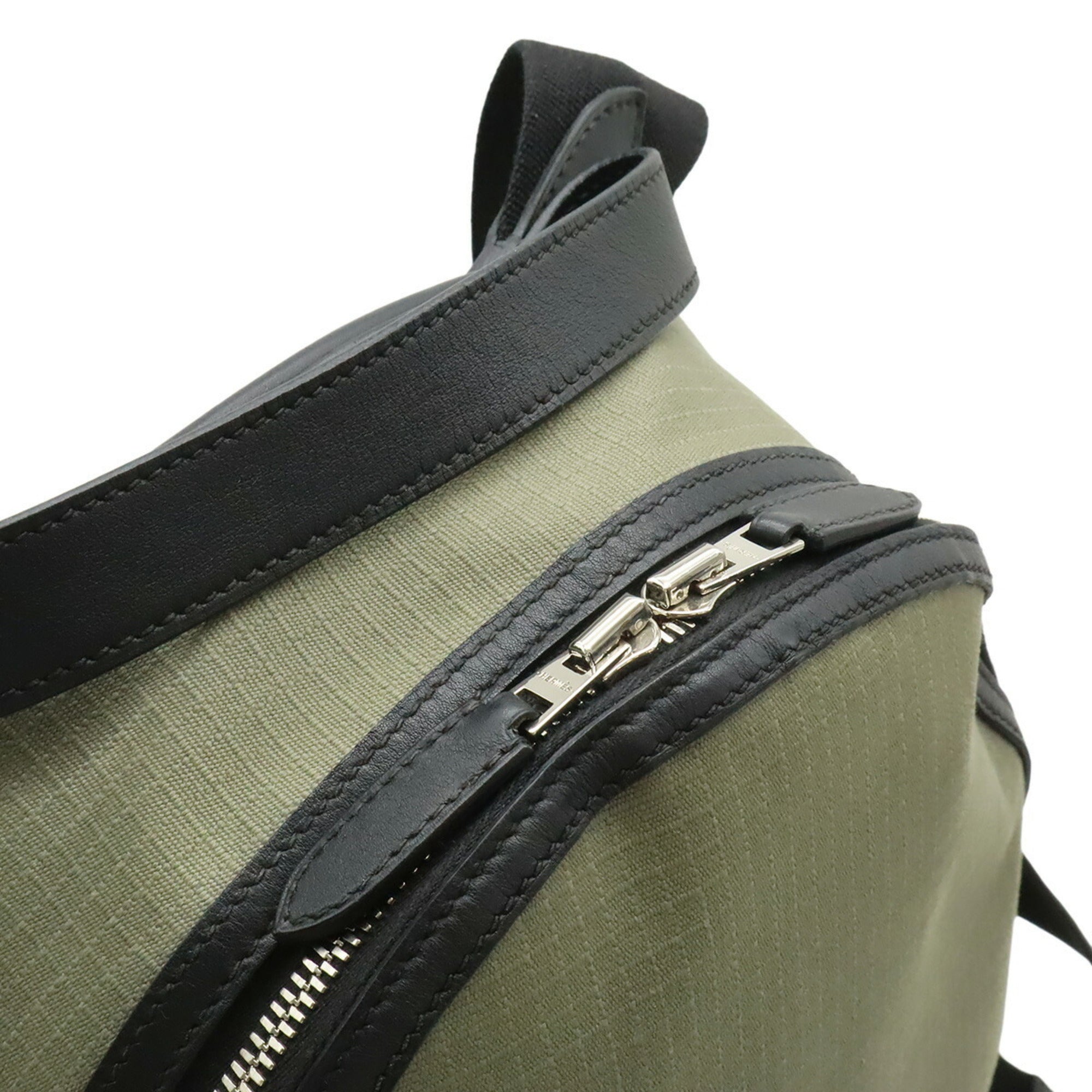 Hermes Black Khaki Swift Leather Backpack (Pre-Owned)