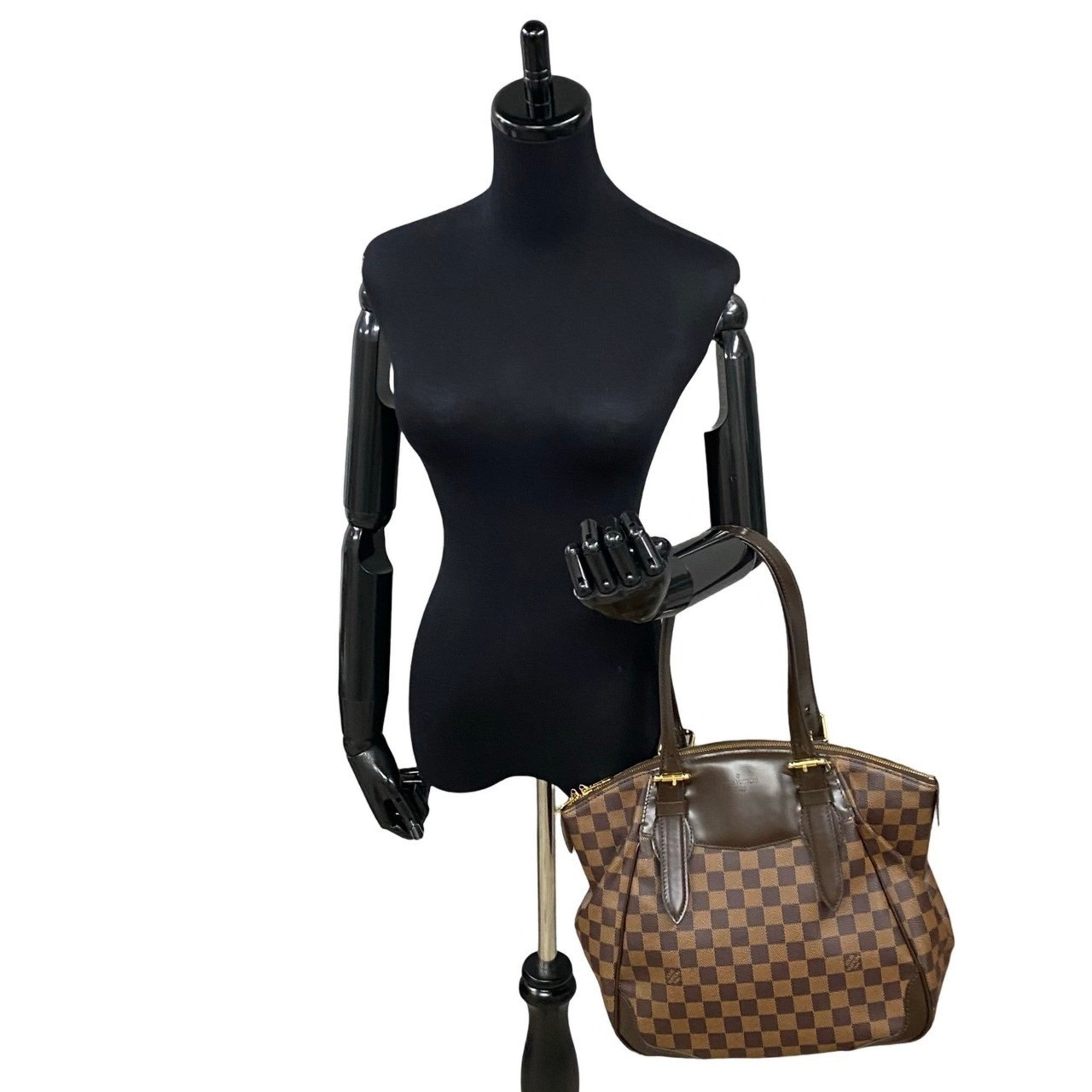 Louis Vuitton Brown Leather Pvc Handbag Tote Bag (Pre-Owned)