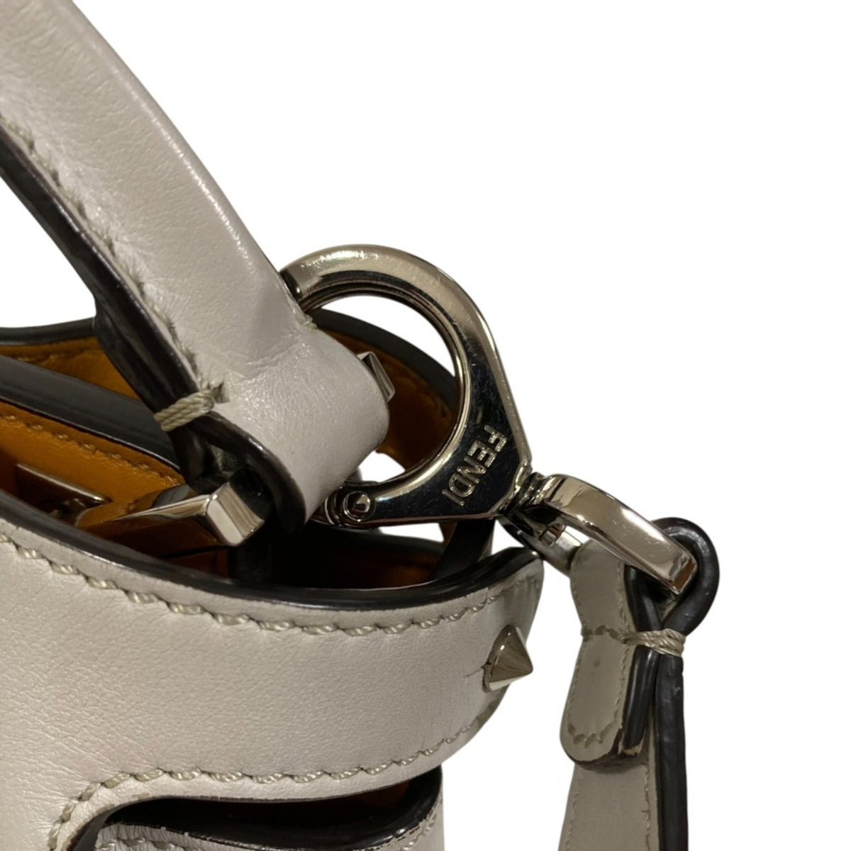 Fendi Peekaboo Gray Handbag Shoulder Bag (Pre-Owned)