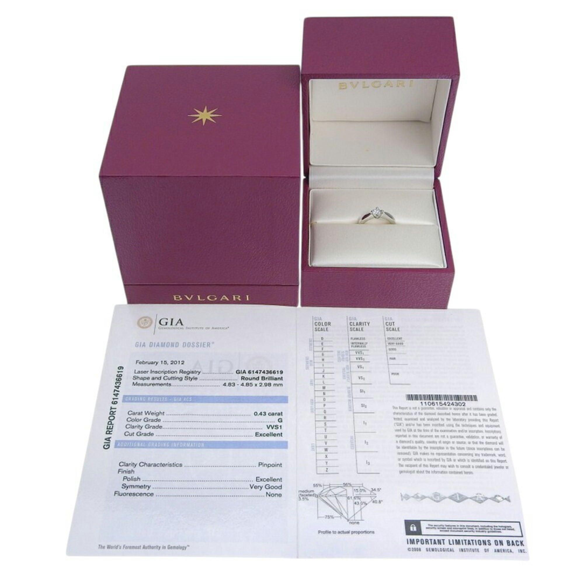 Bvlgari Platinum Platinum 950 Band Ring (Pre-Owned)