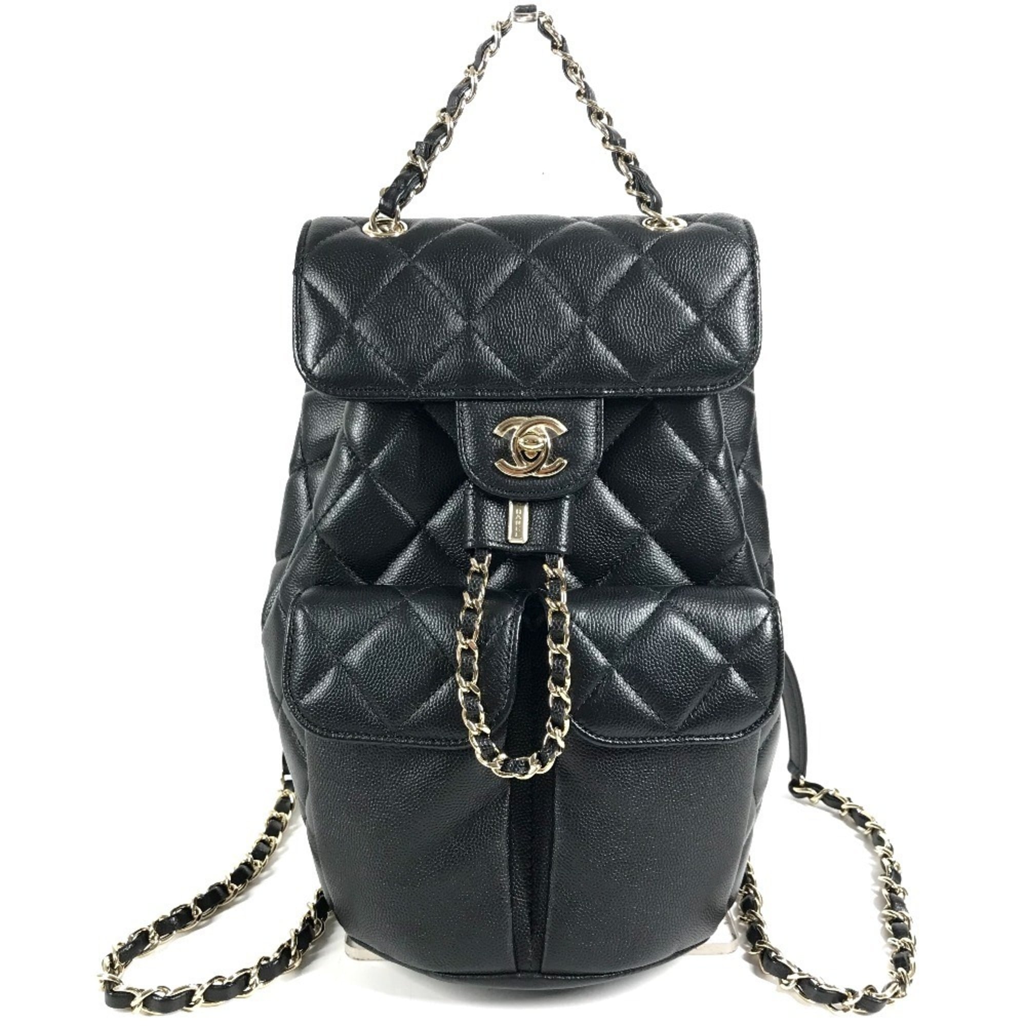 Chanel Black Grained Calfskin Backpack (Pre-Owned)