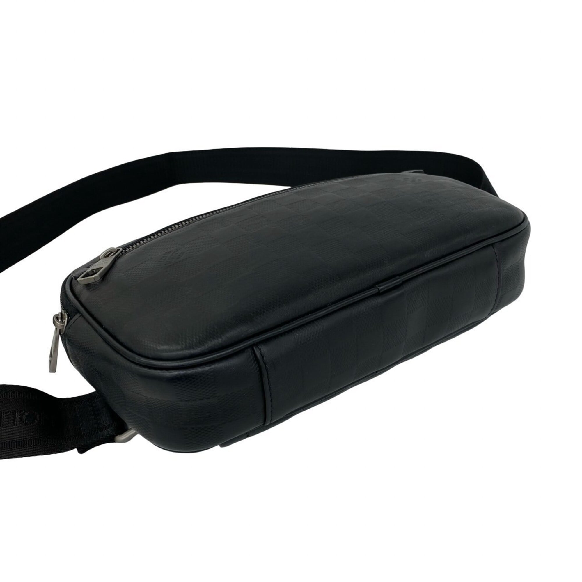 Louis Vuitton Black Leather Handbag Shoulder Bag Sling Bag (Pre-Owned)