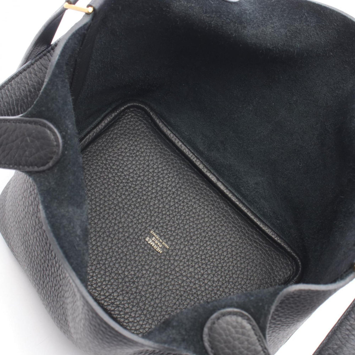 Hermes Black Taurillon Clemence Leather Handbag (Pre-Owned)