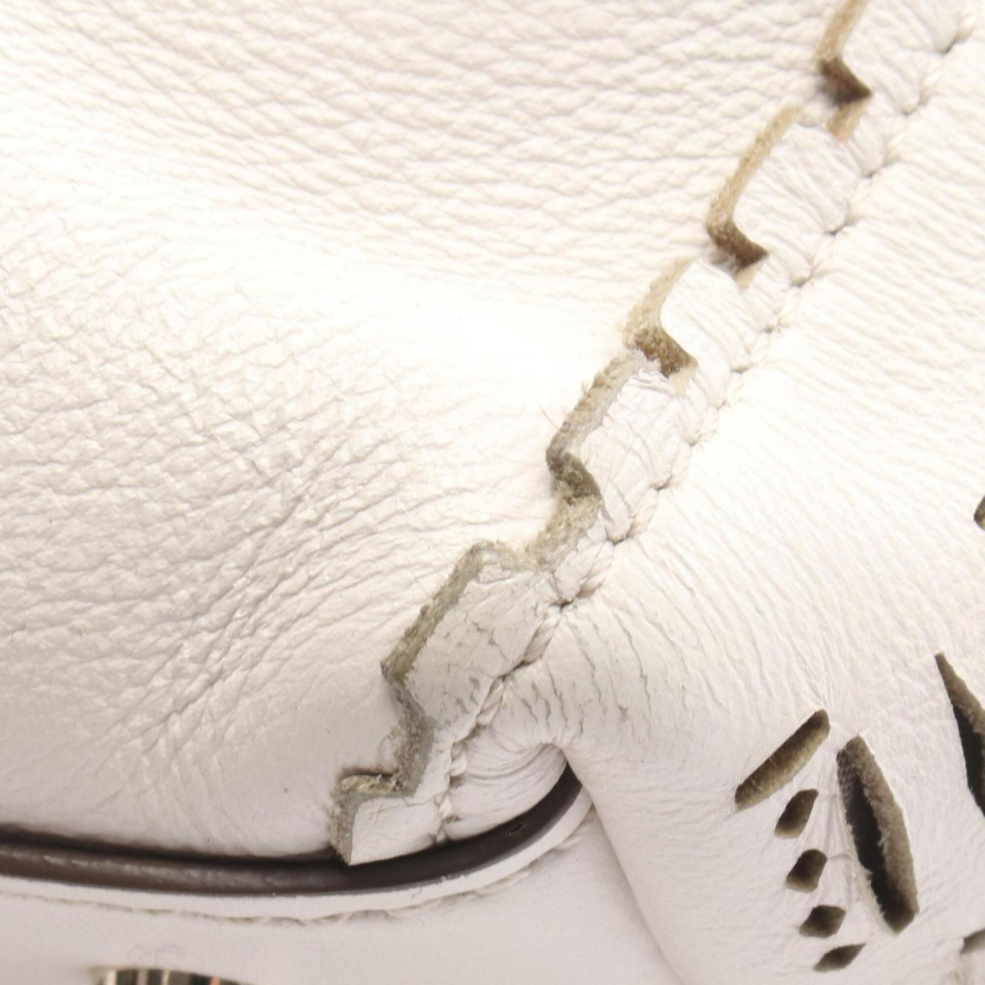 Tod's White Leather Handbag Shoulder Bag (Pre-Owned)