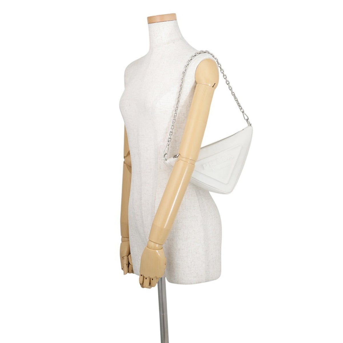 Prada White Leather Shoulder Bag (Pre-Owned)
