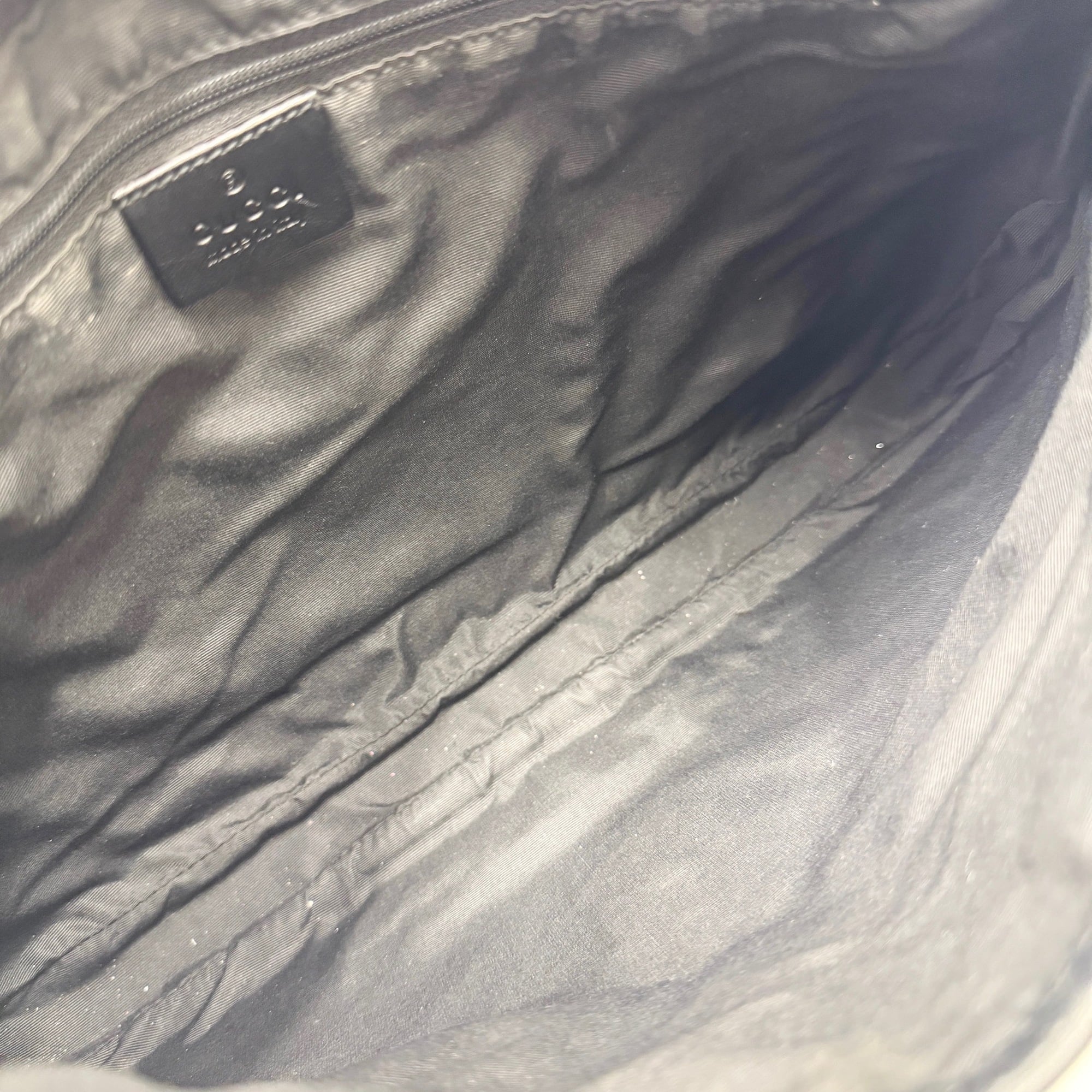 Gucci Black Canvas Leather Shoulder Bag (Pre-Owned)