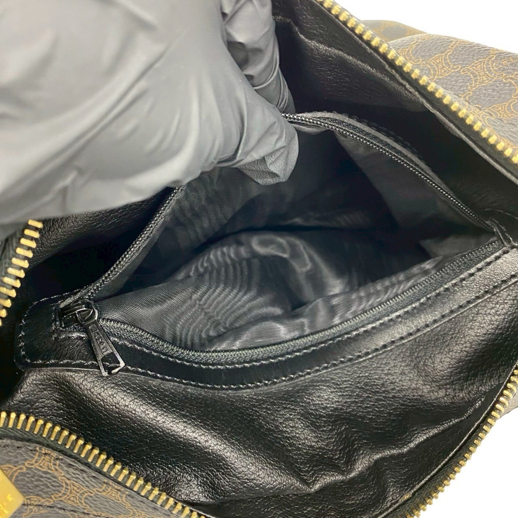 Celine Black Brown Leather Pvc Shoulder Bag (Pre-Owned)