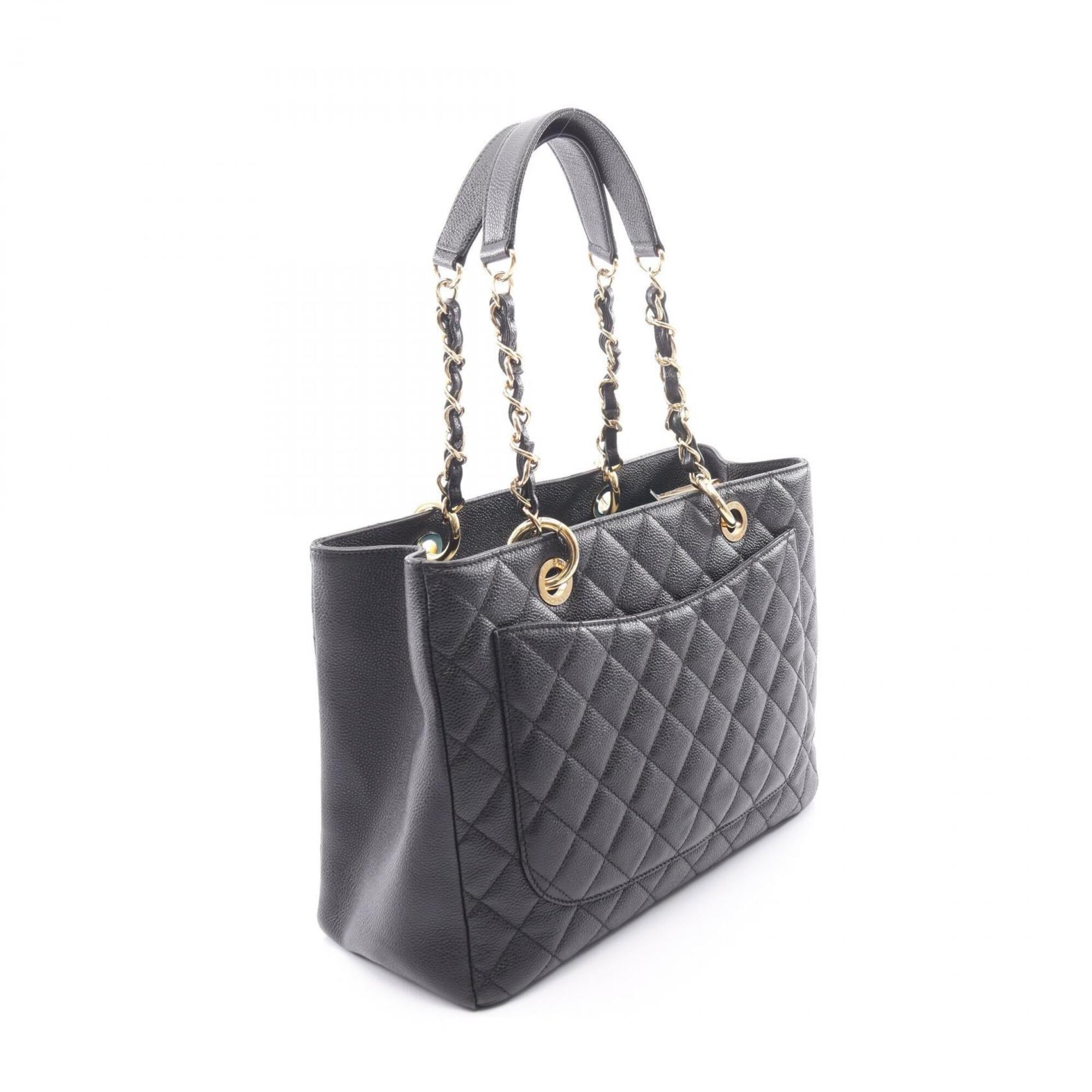 Chanel Black Grained Calfskin Handbag Tote Bag (Pre-Owned)