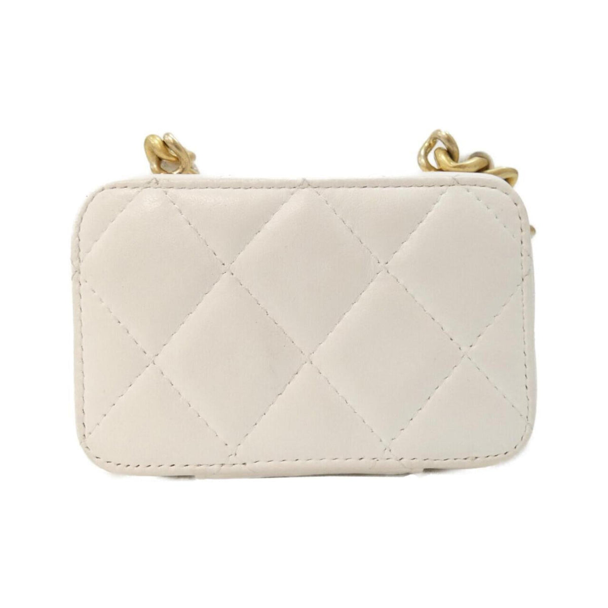Chanel White Leather Handbag Shoulder Bag (Pre-Owned)
