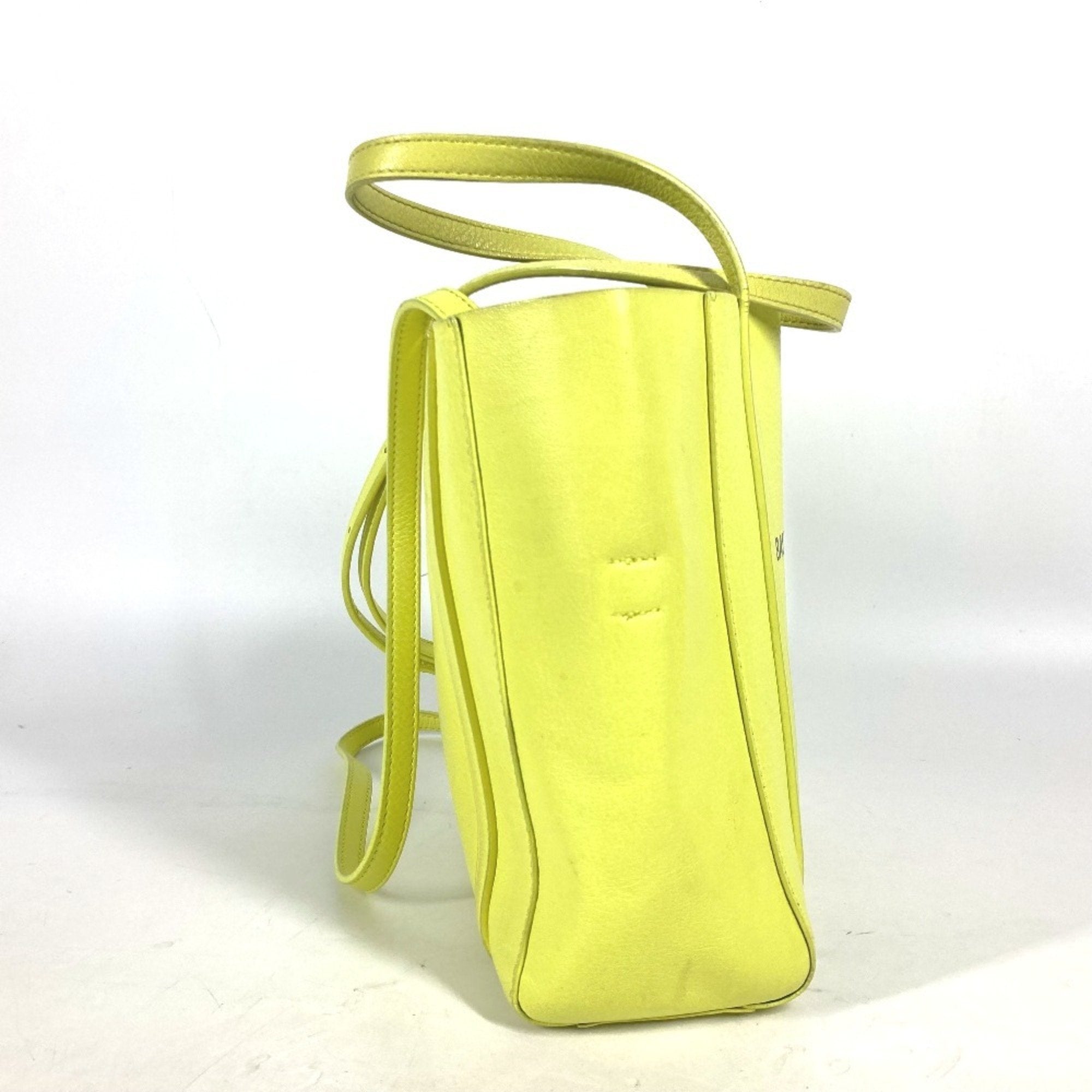 Balenciaga Black Yellow Leather Shoulder Bag Tote Bag (Pre-Owned)