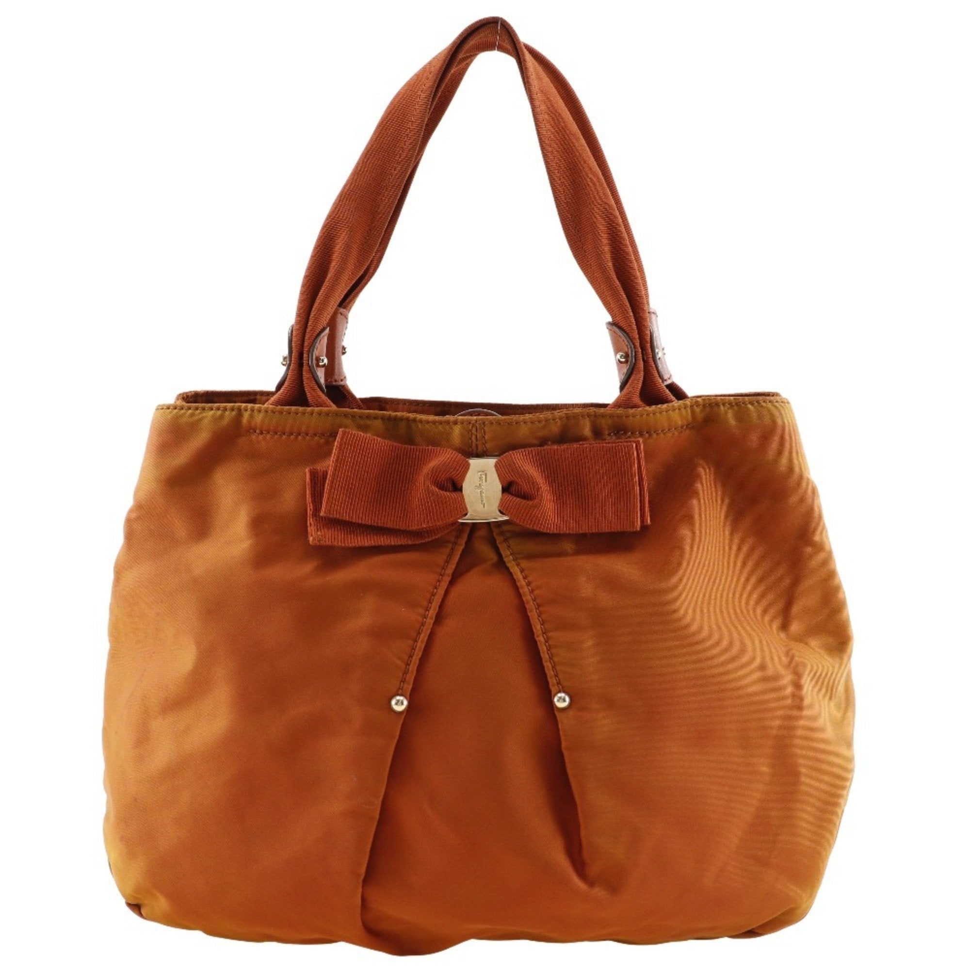 Salvatore Ferragamo Orange Nylon Tote Bag (Pre-Owned)