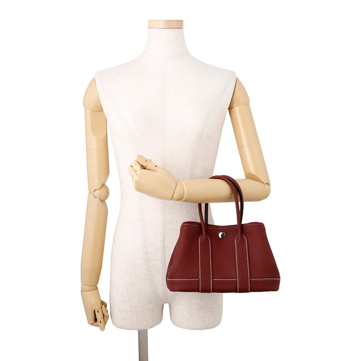 Hermes Garden Rouge H Negonda Leather Handbag Tote Bag (Pre-Owned)