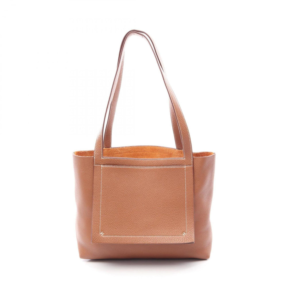 Hermes Brown Taurillon Clemence Leather Handbag Tote Bag (Pre-Owned)