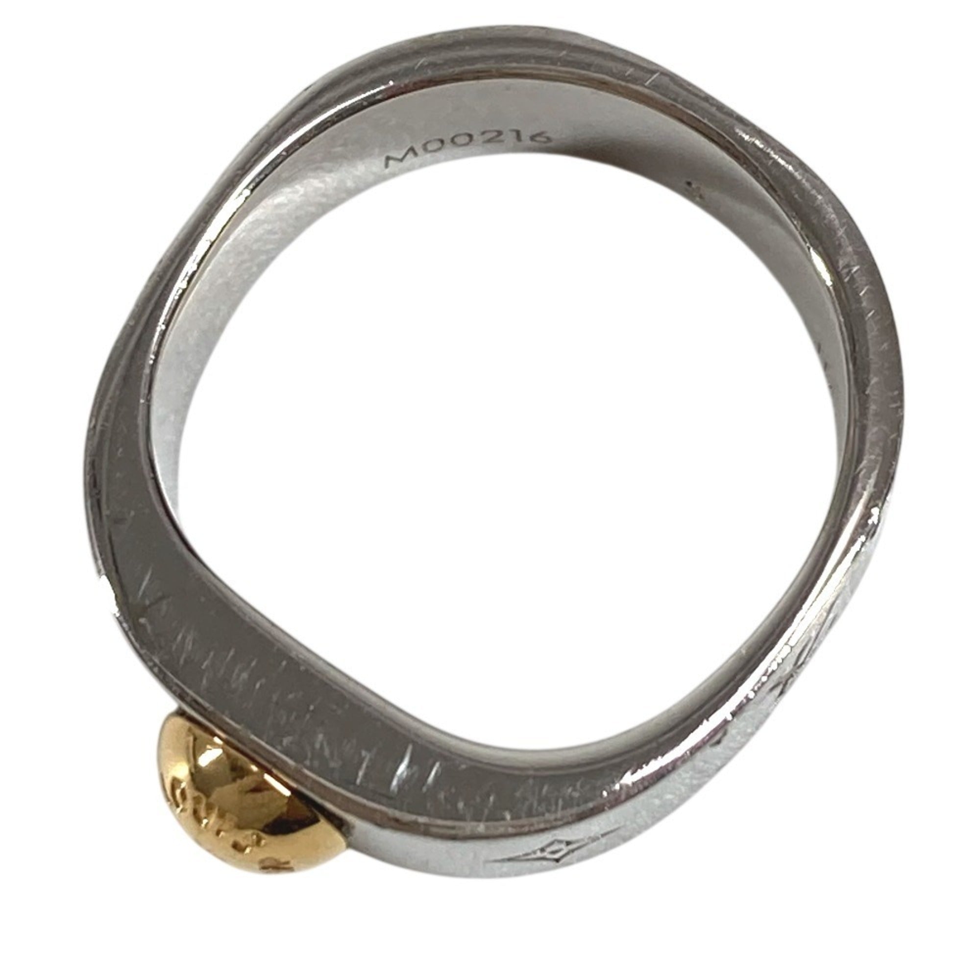 Louis Vuitton Gold Silver Metal Band Ring (Pre-Owned)