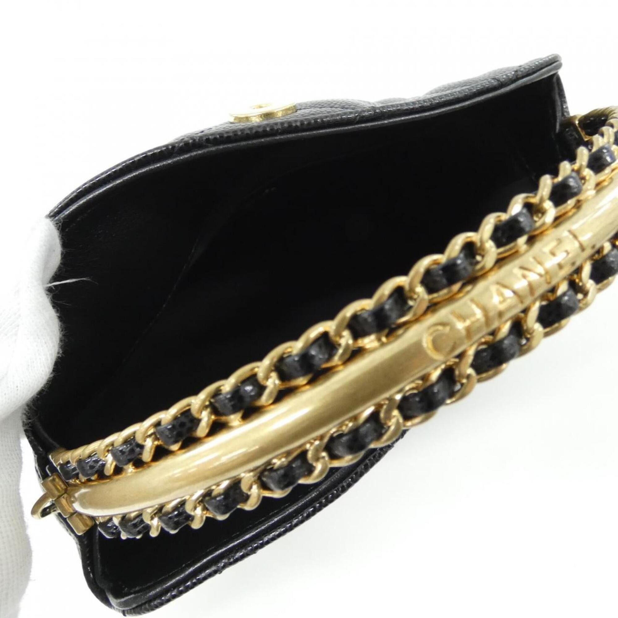 Chanel Black Grained Calfskin Handbag Shoulder Bag (Pre-Owned)
