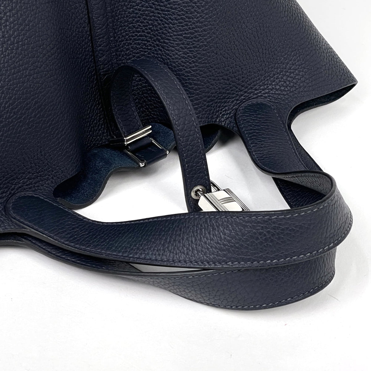 Hermes Blue Nuit Taurillon Clemence Leather Handbag (Pre-Owned)
