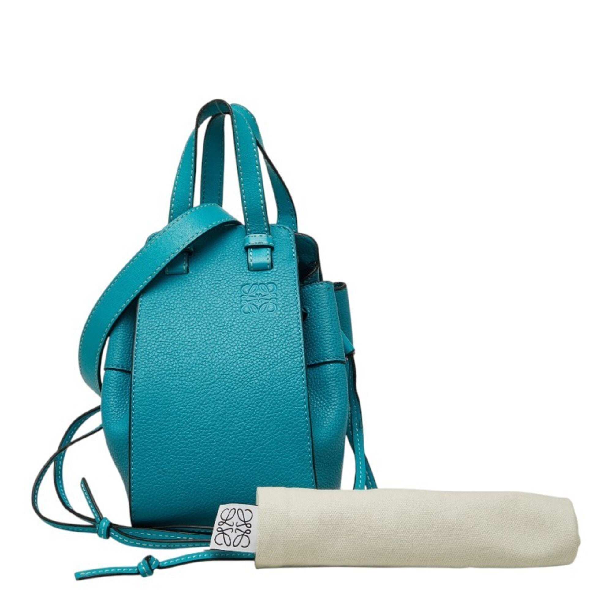 Loewe Hammock Blue Leather Handbag Shoulder Bag (Pre-Owned)