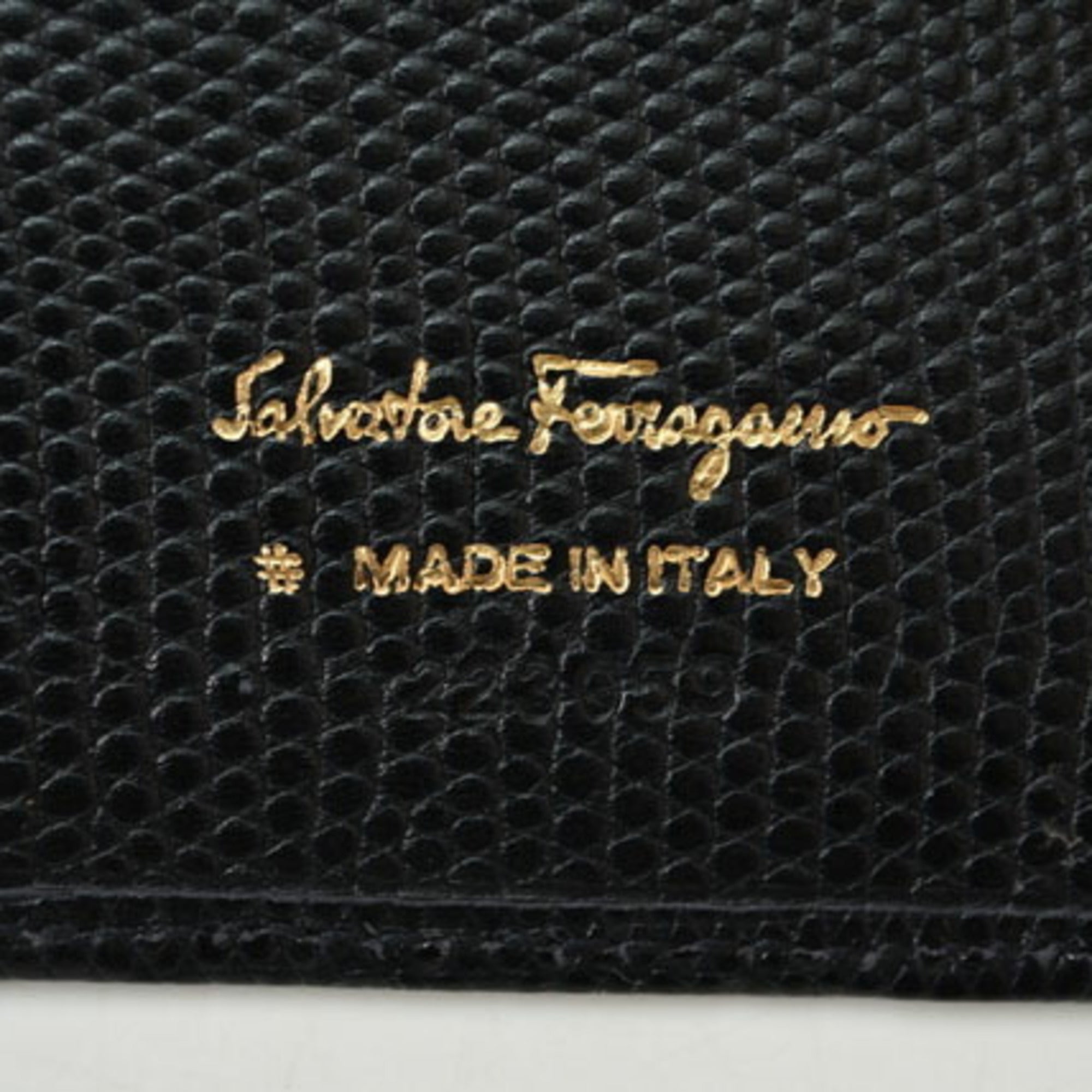 Salvatore Ferragamo Dark Navy Leather Long Wallet (Bi-Fold) (Pre-Owned)