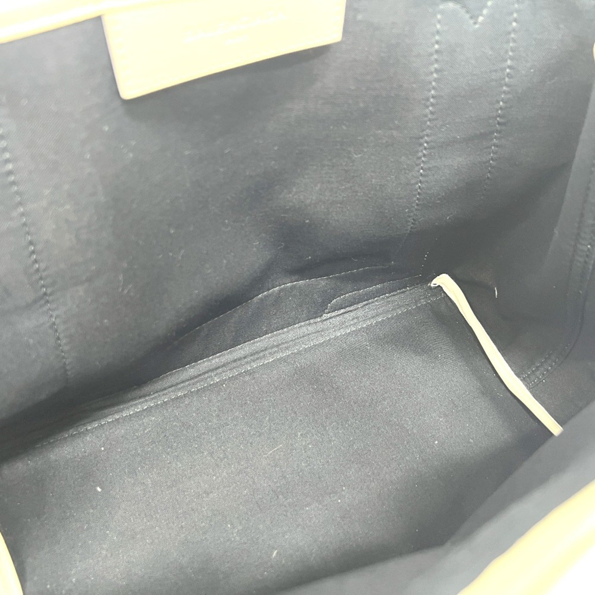 Balenciaga White Canvas Leather Handbag Tote Bag (Pre-Owned)
