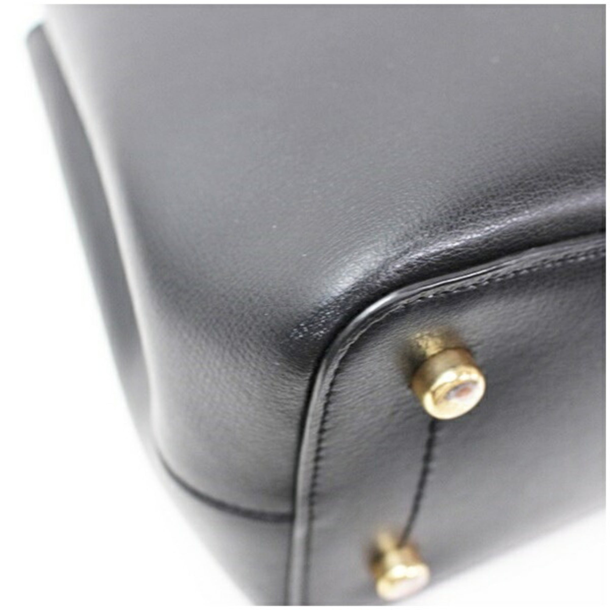 Coach Black Dark Brown Leather Tote Bag (Pre-Owned)