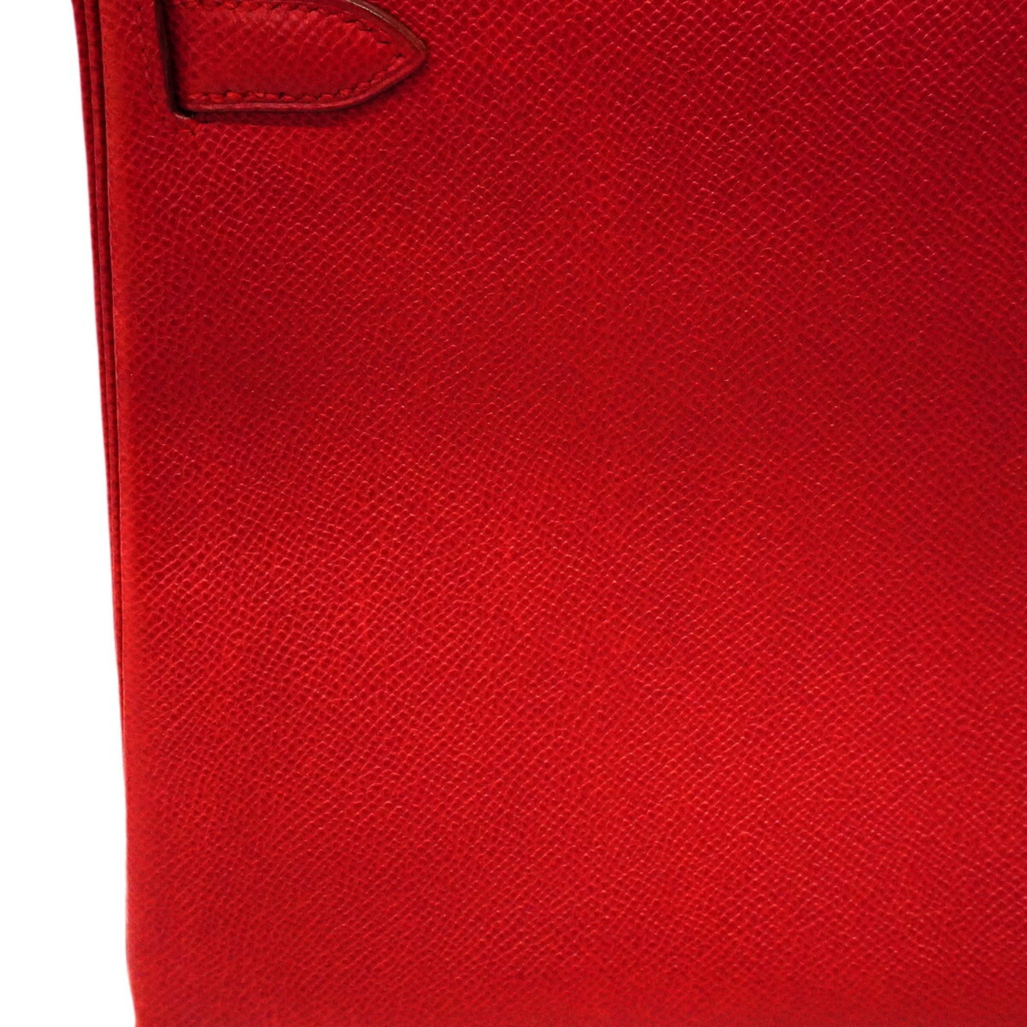 Hermes Rouge Vif Courchevel Leather Handbag (Pre-Owned)