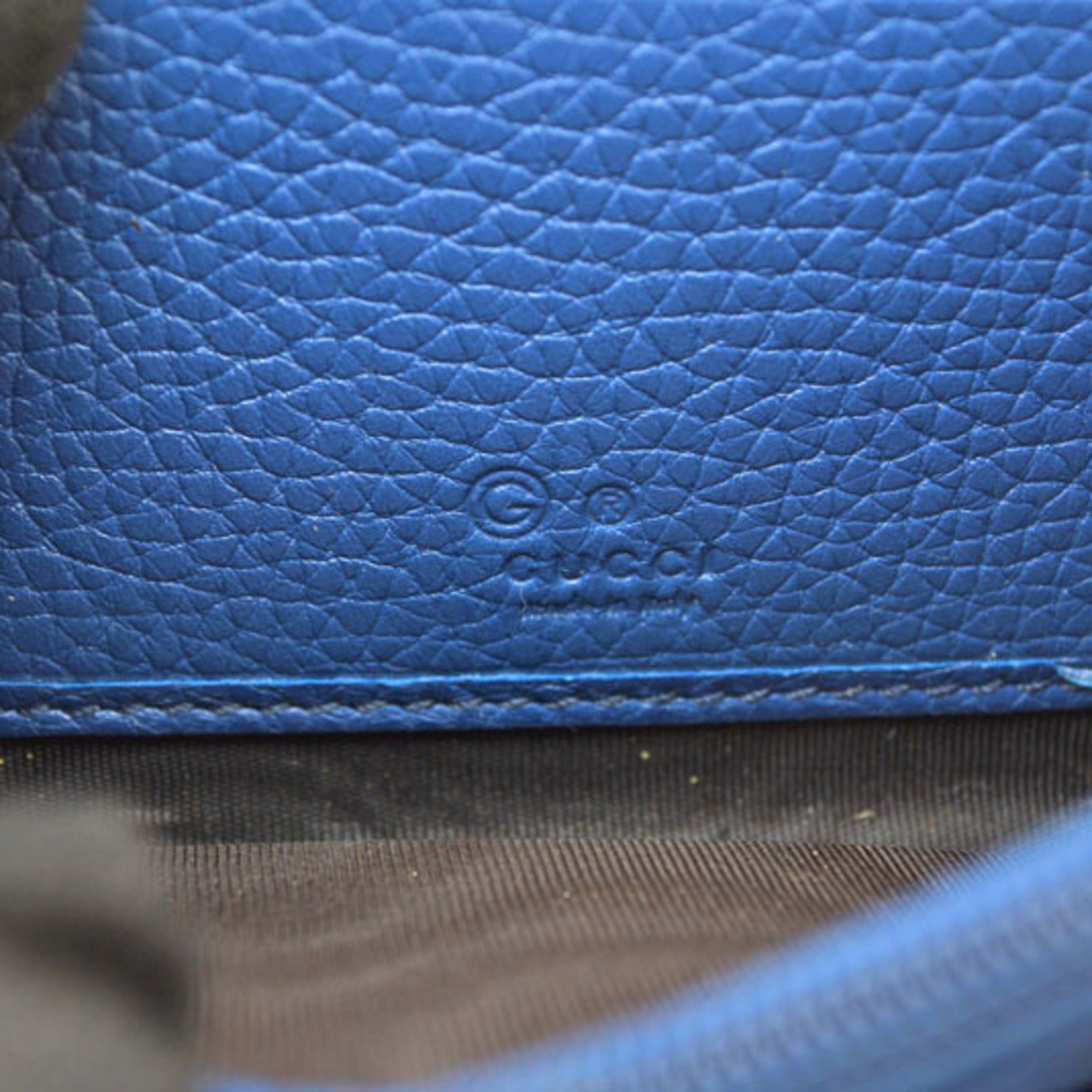 Gucci Blue Leather Coin Purse/Coin Case (Pre-Owned)
