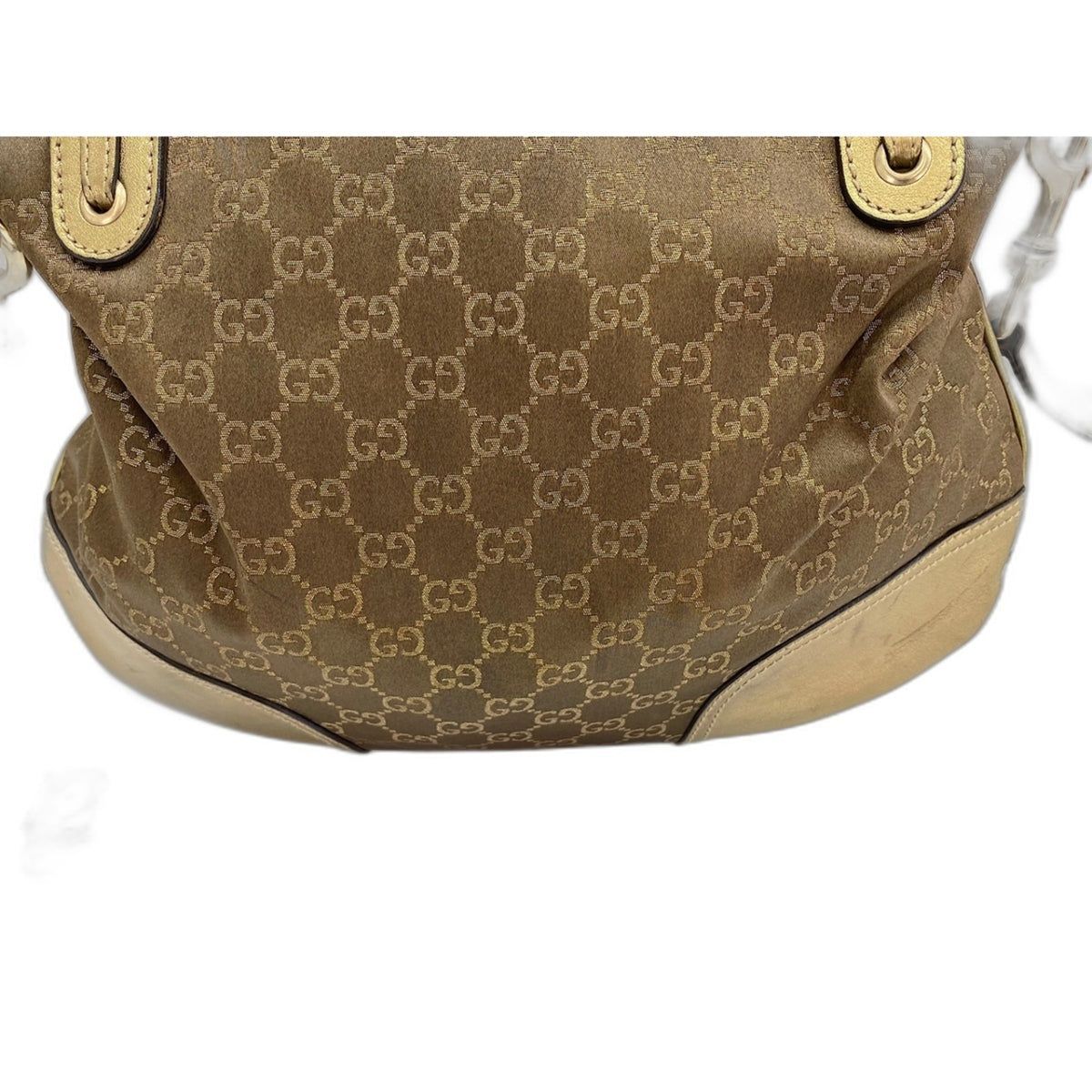 Gucci Brown Gold Nylon Tote Bag (Pre-Owned)