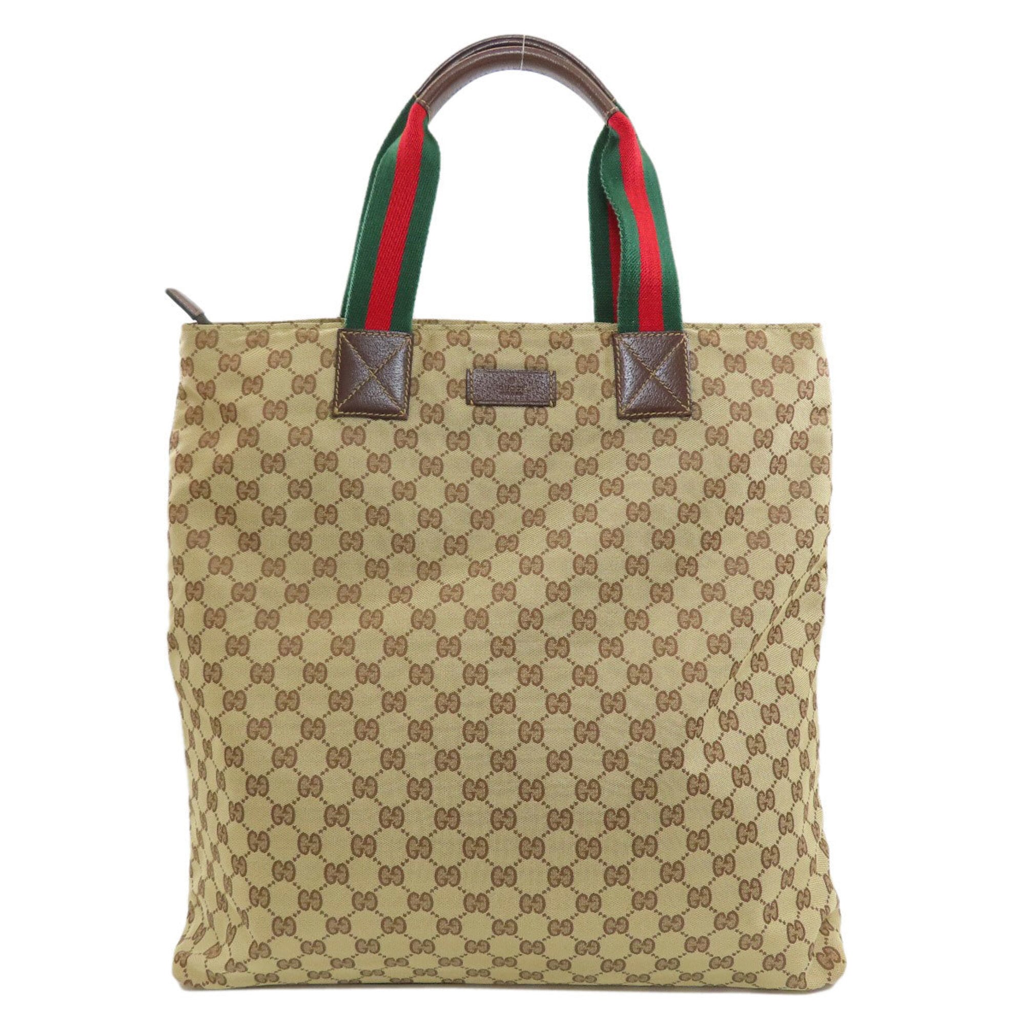 Gucci Sherry Line Brown Canvas Tote Bag (Pre-Owned)