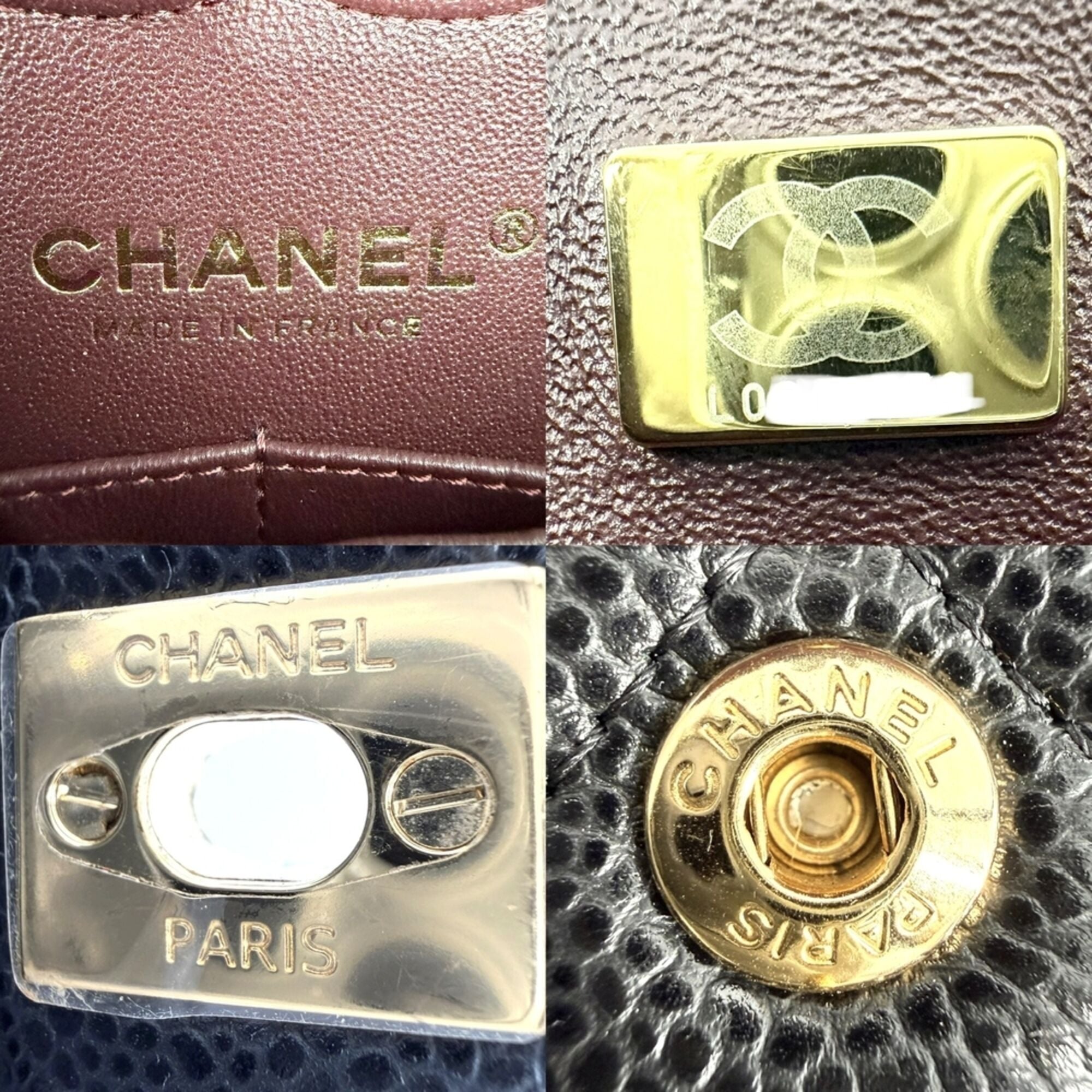 Chanel Matelasse Black Grained Calfskin Shoulder Bag (Pre-Owned)