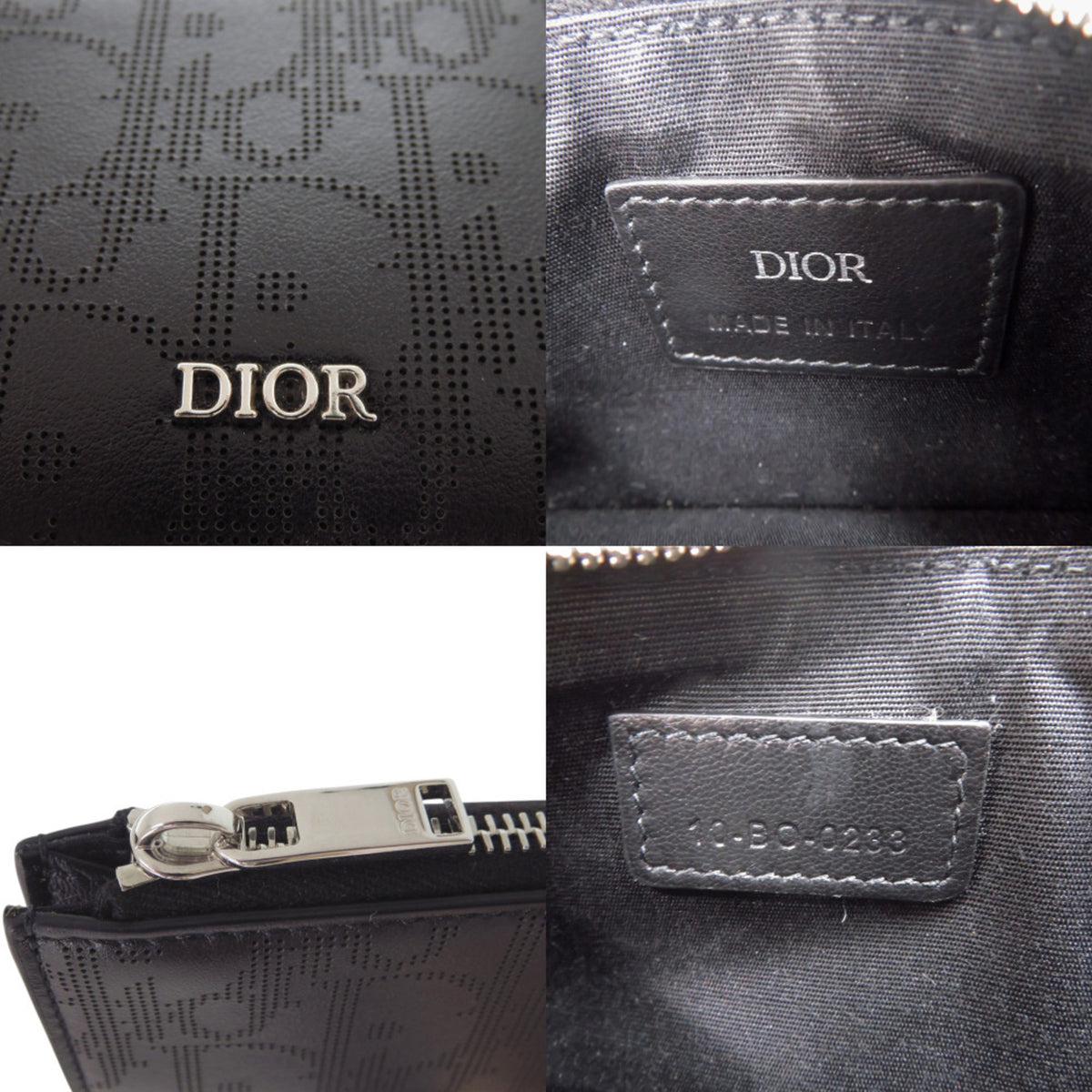 Christian Dior Black Leather Coin Purse/Coin Case (Pre-Owned)