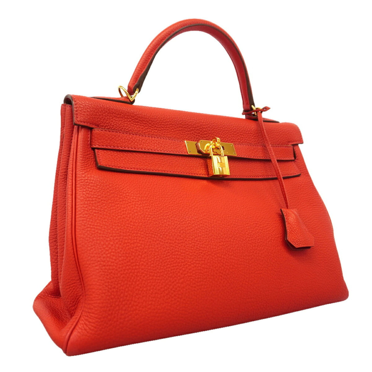 Hermes Rouge Casaque Togo Leather Handbag (Pre-Owned)