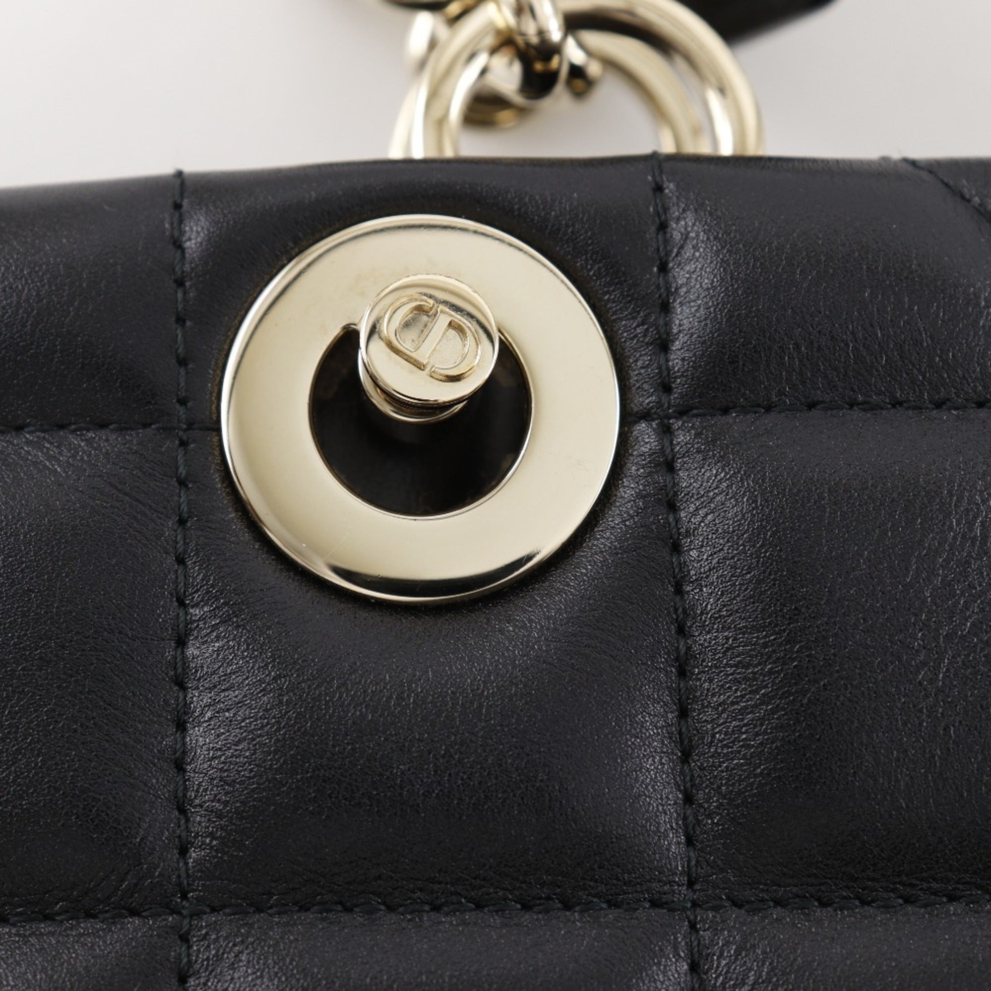 Christian Dior Black Leather Tote Bag (Pre-Owned)