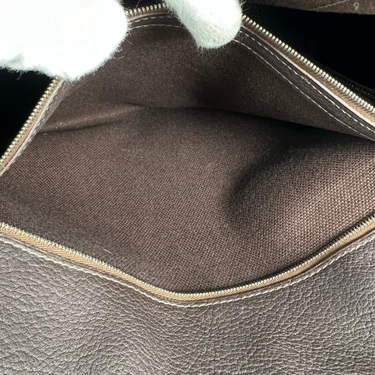 Hermes Brown Canvas Leather Tote Bag (Pre-Owned)