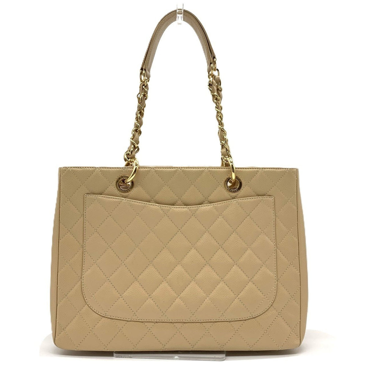 Chanel Beige Grained Calfskin Tote Bag (Pre-Owned)