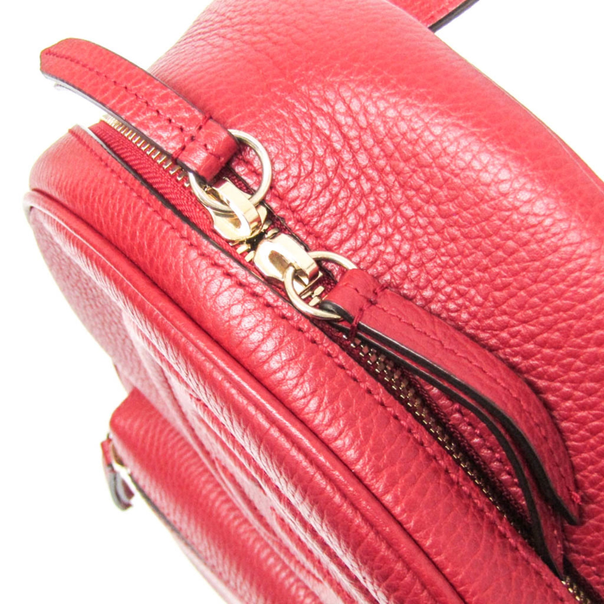 Gucci Soho Red Color Leather Backpack (Pre-Owned)