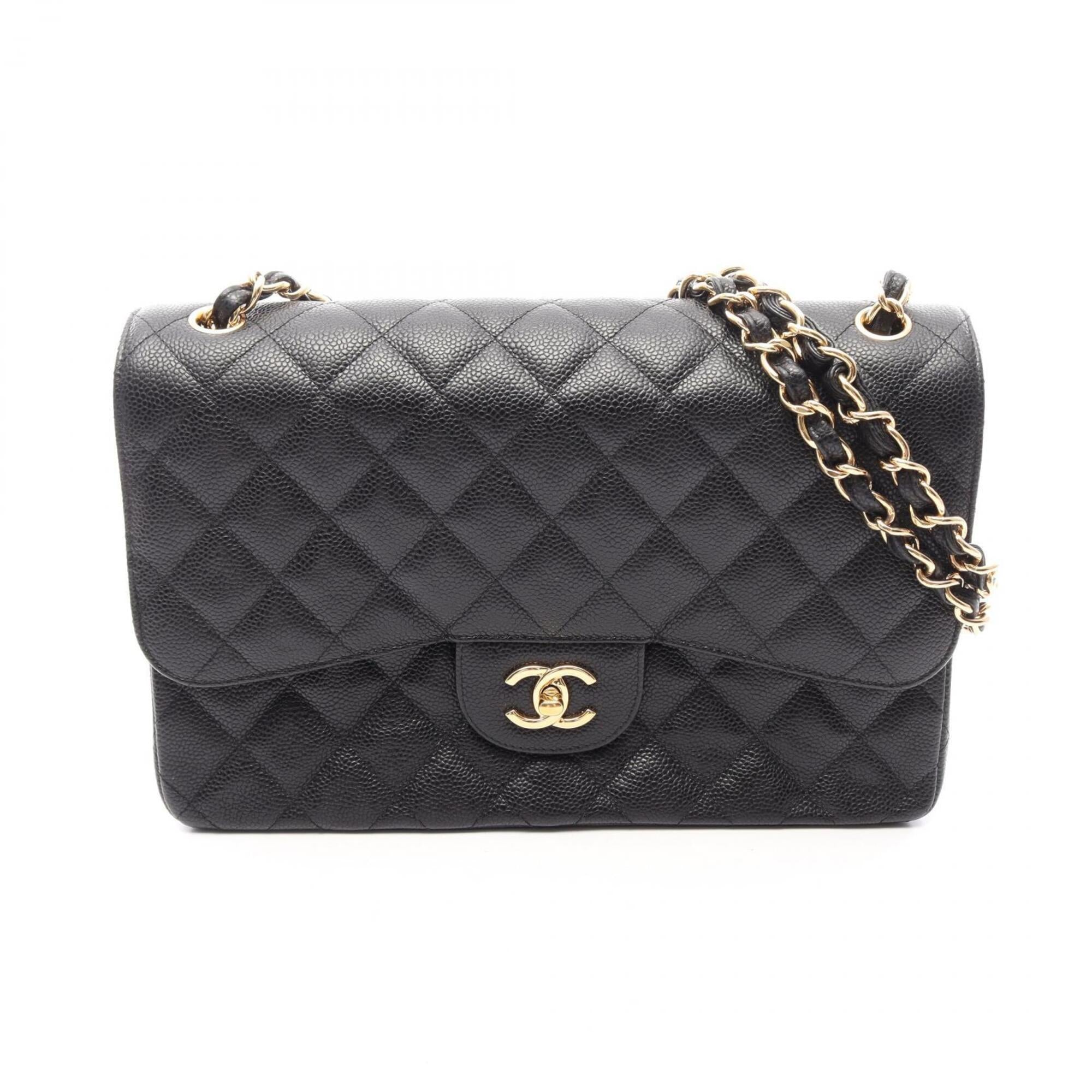 Chanel Black Grained Calfskin Handbag Shoulder Bag (Pre-Owned)