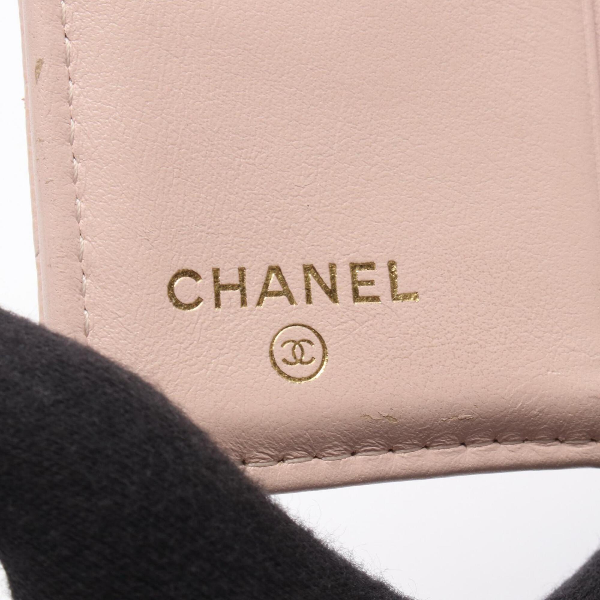 Chanel Pink Grained Calfskin Wallet (Bi-Fold) (Pre-Owned)
